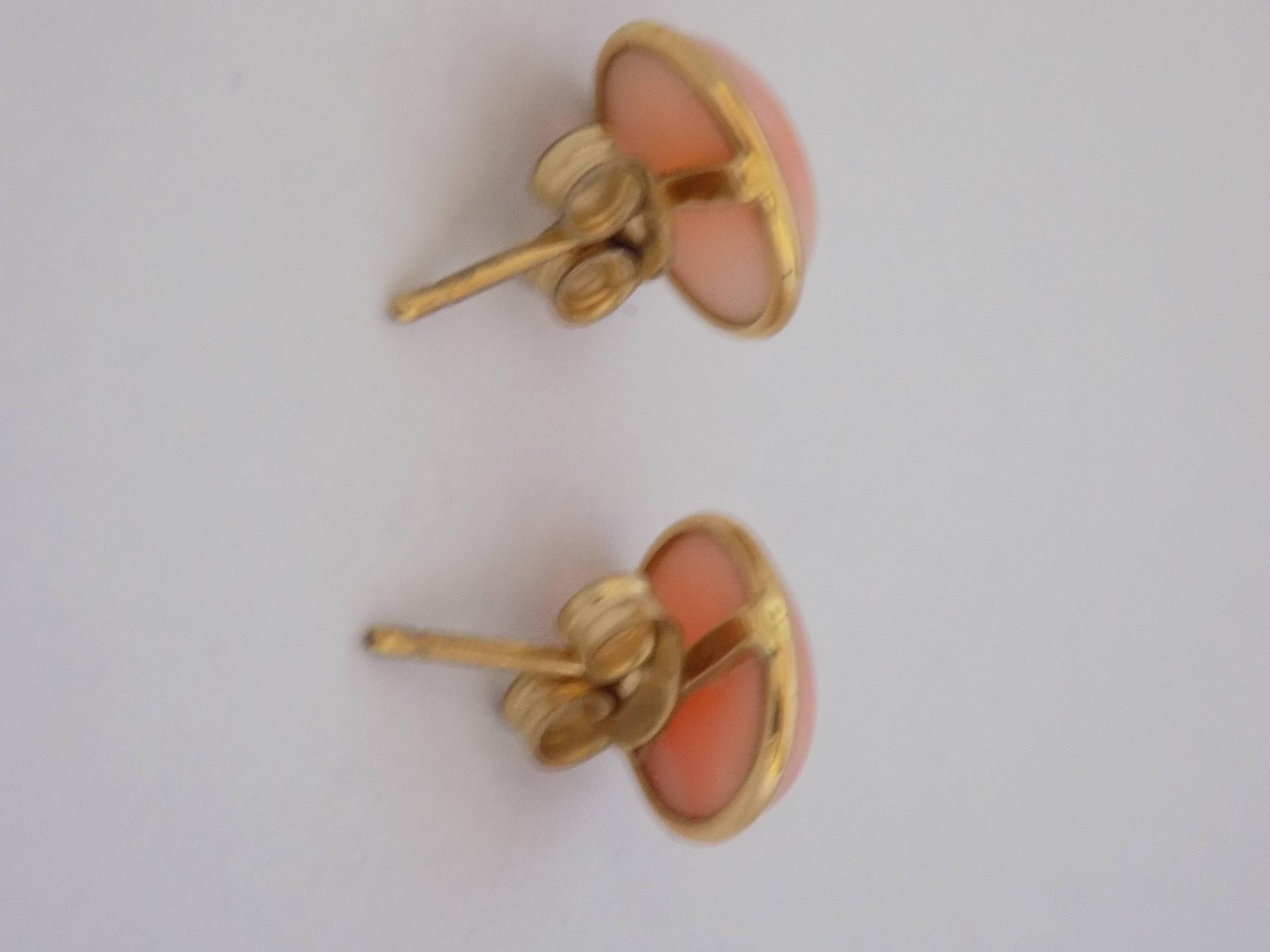 pink coral earrings gold