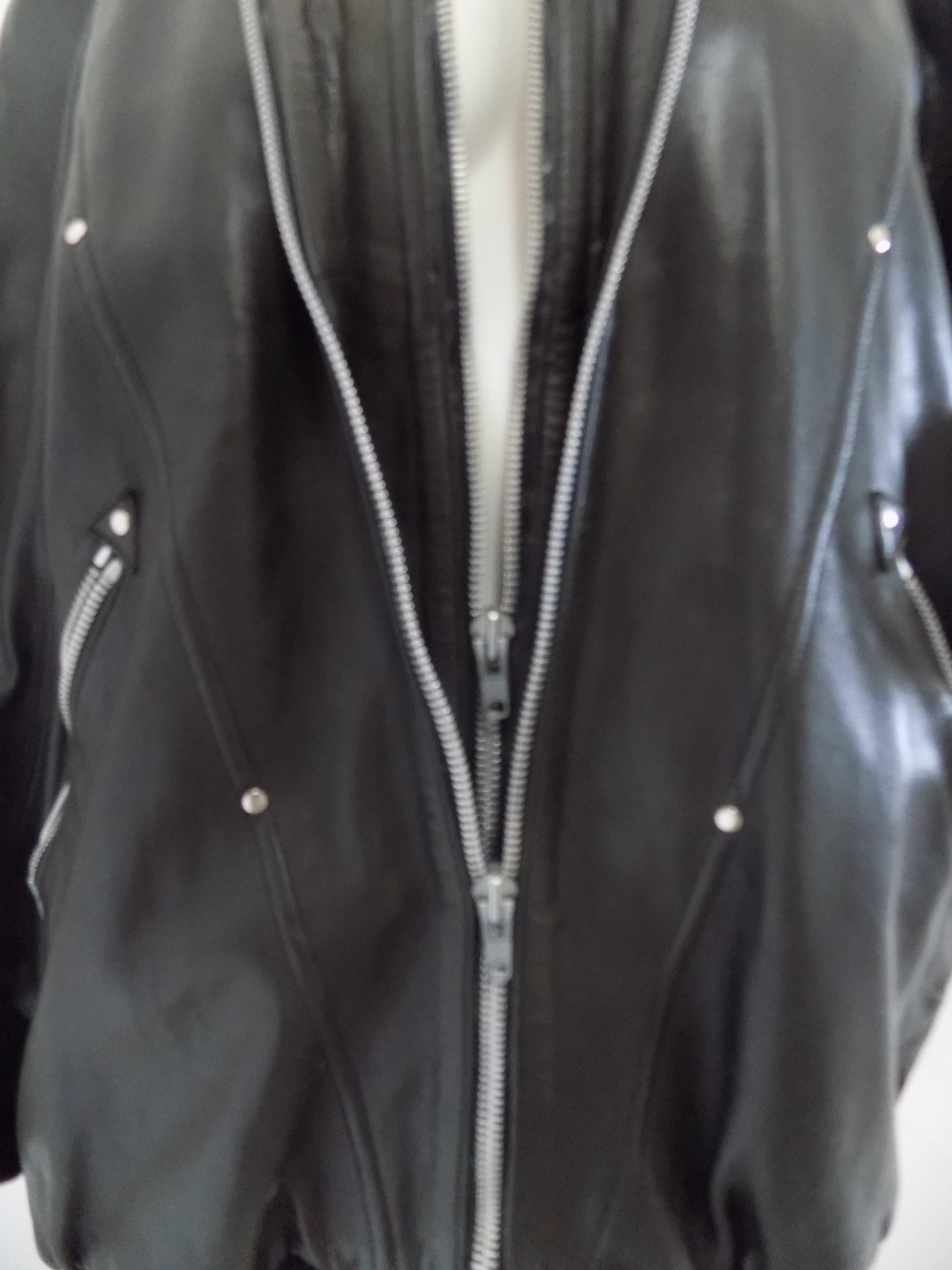 1980s Claude Montana Black Leather Jacket In Excellent Condition In Capri, IT