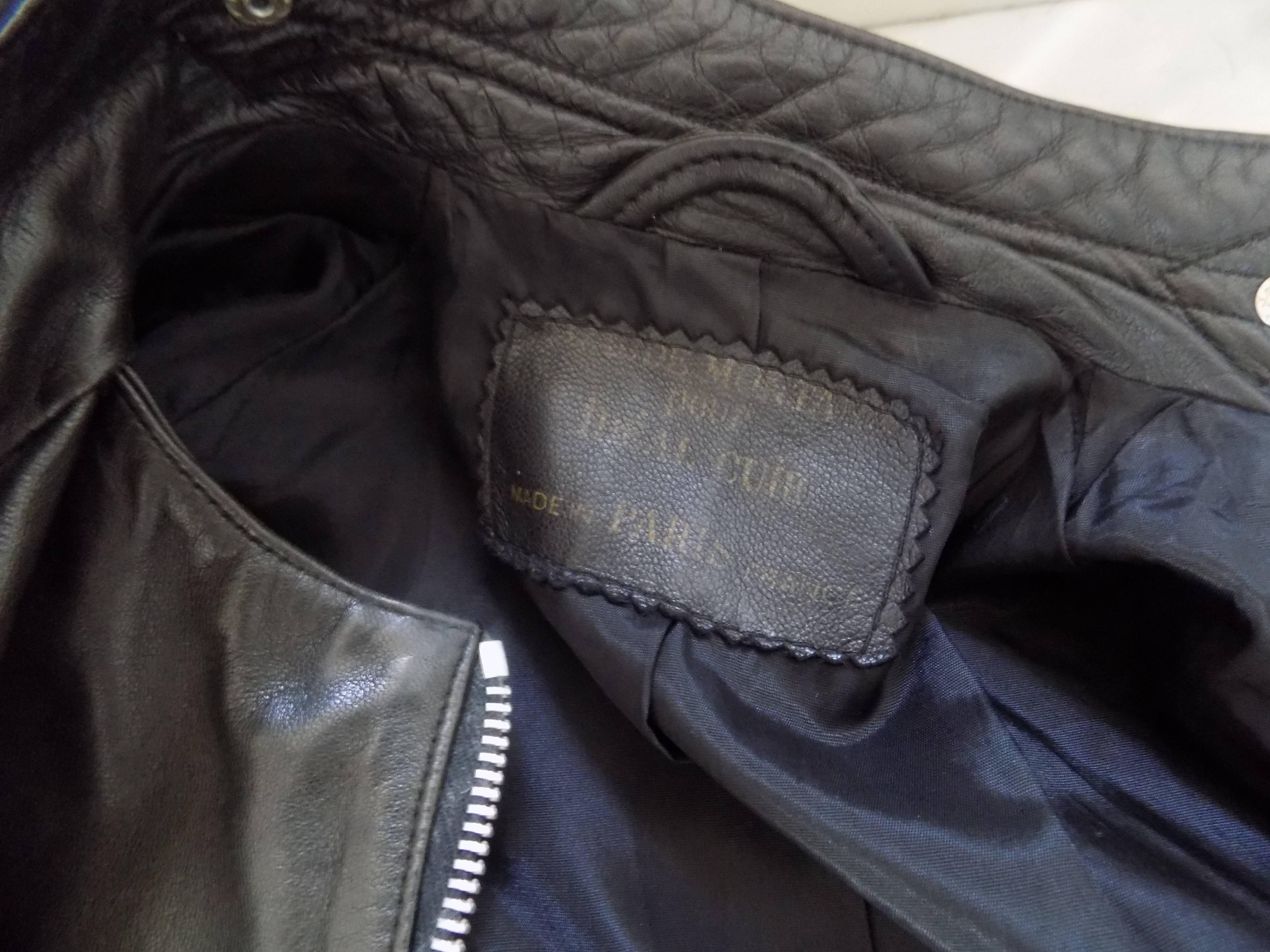 1980s Claude Montana Black Leather Jacket 5