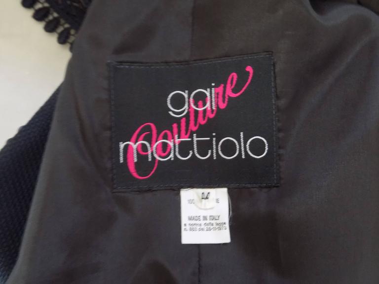 Women's or Men's 1990s Gai Mattiolo Couture Blu Sequins Suit  For Sale