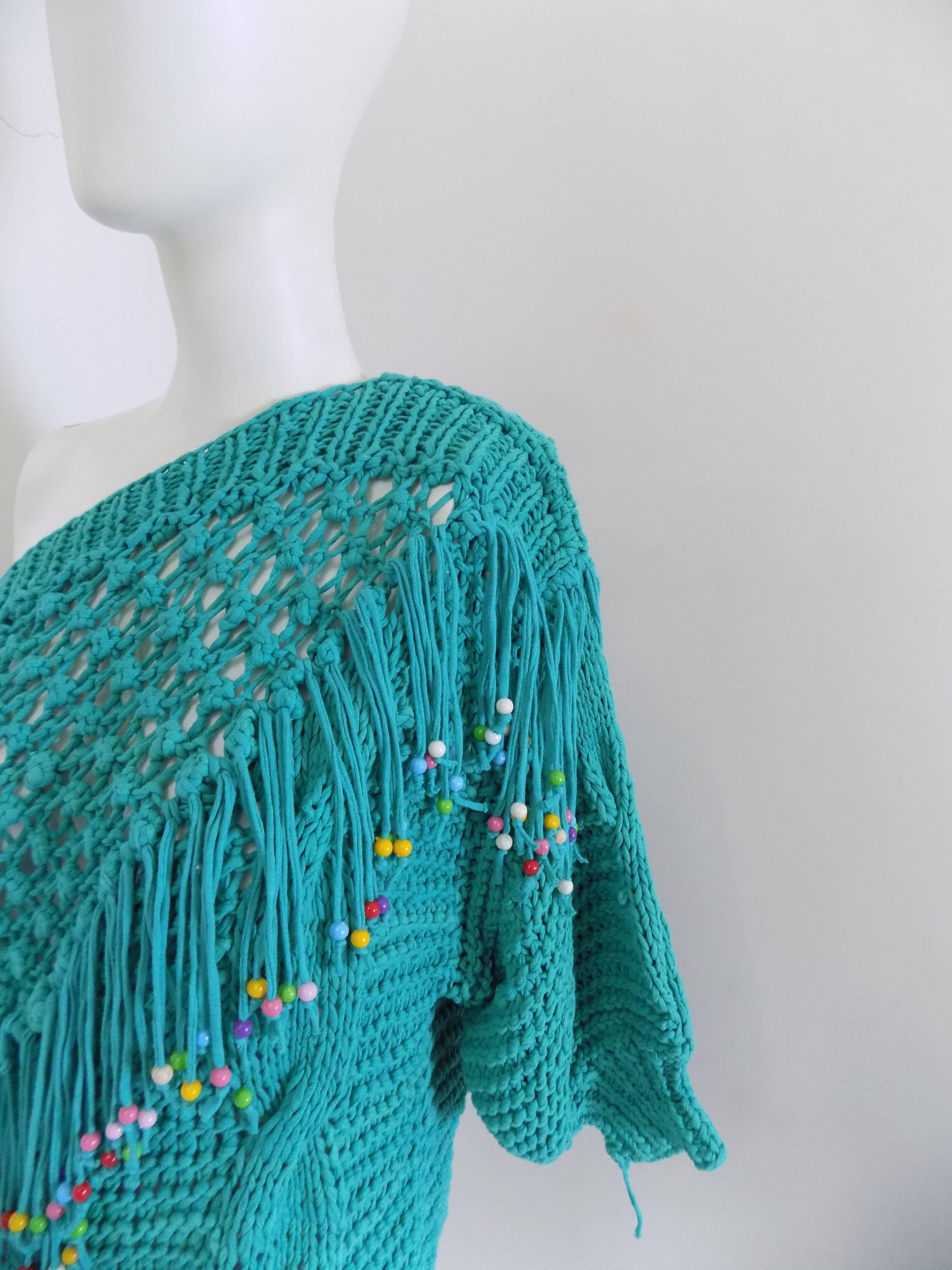 1980s Green handmade sweater In Excellent Condition In Capri, IT
