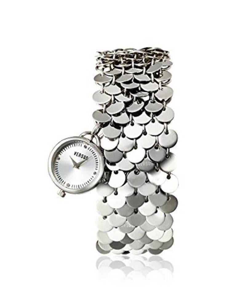 Quartz movement
Stainless steel discs and link bracelet
4 crystals on dial
Silver sunray dial with minute track
Water resistant to 99 feet (30 M): withstands rain and splashes of water, but not showering or submersion