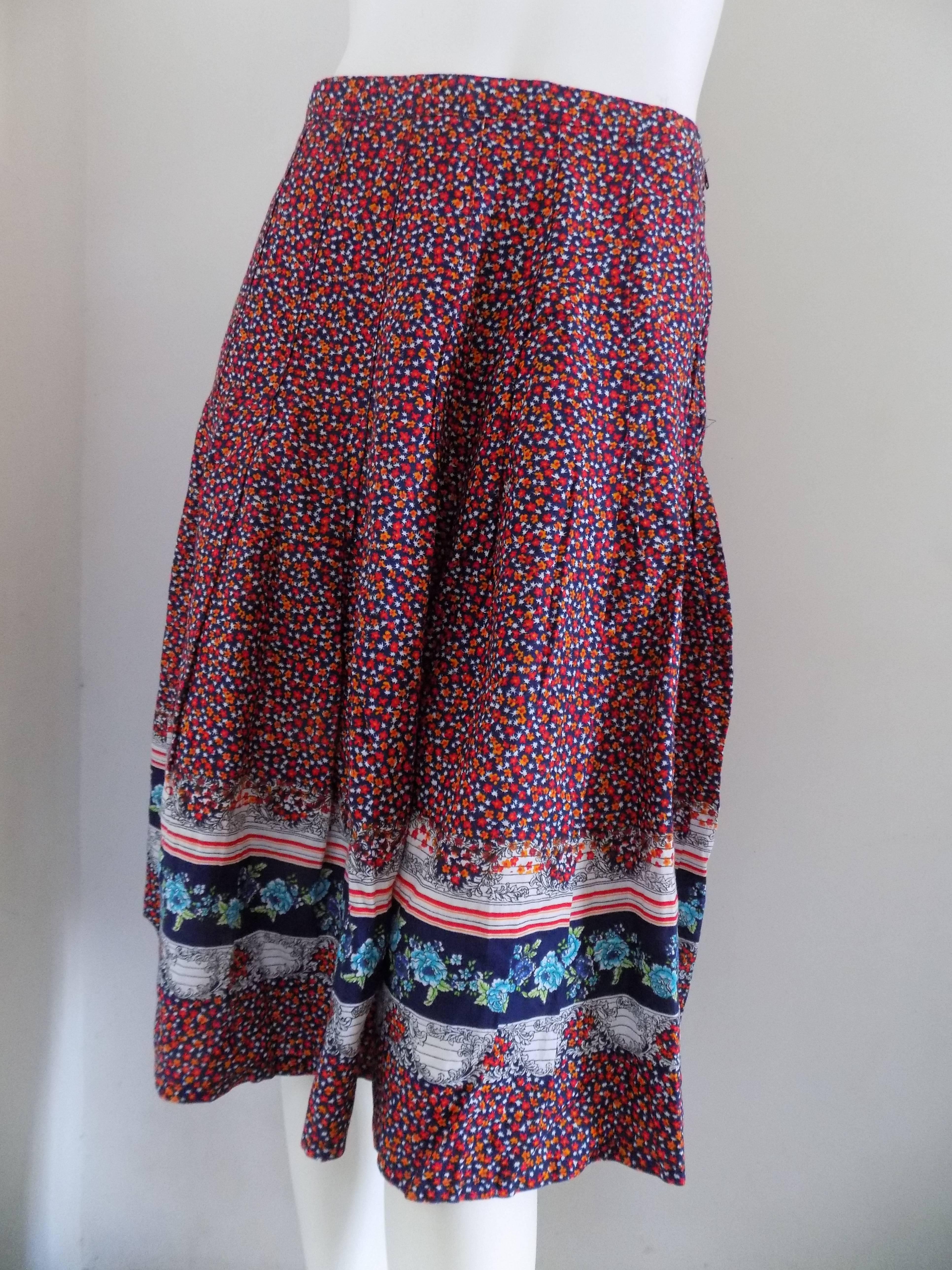 Women's Multicolor vintage long skirt