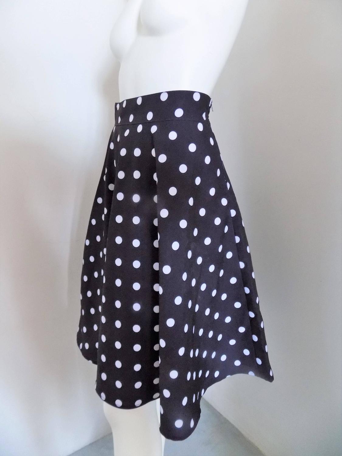 Black white pois Skirt For Sale at 1stdibs