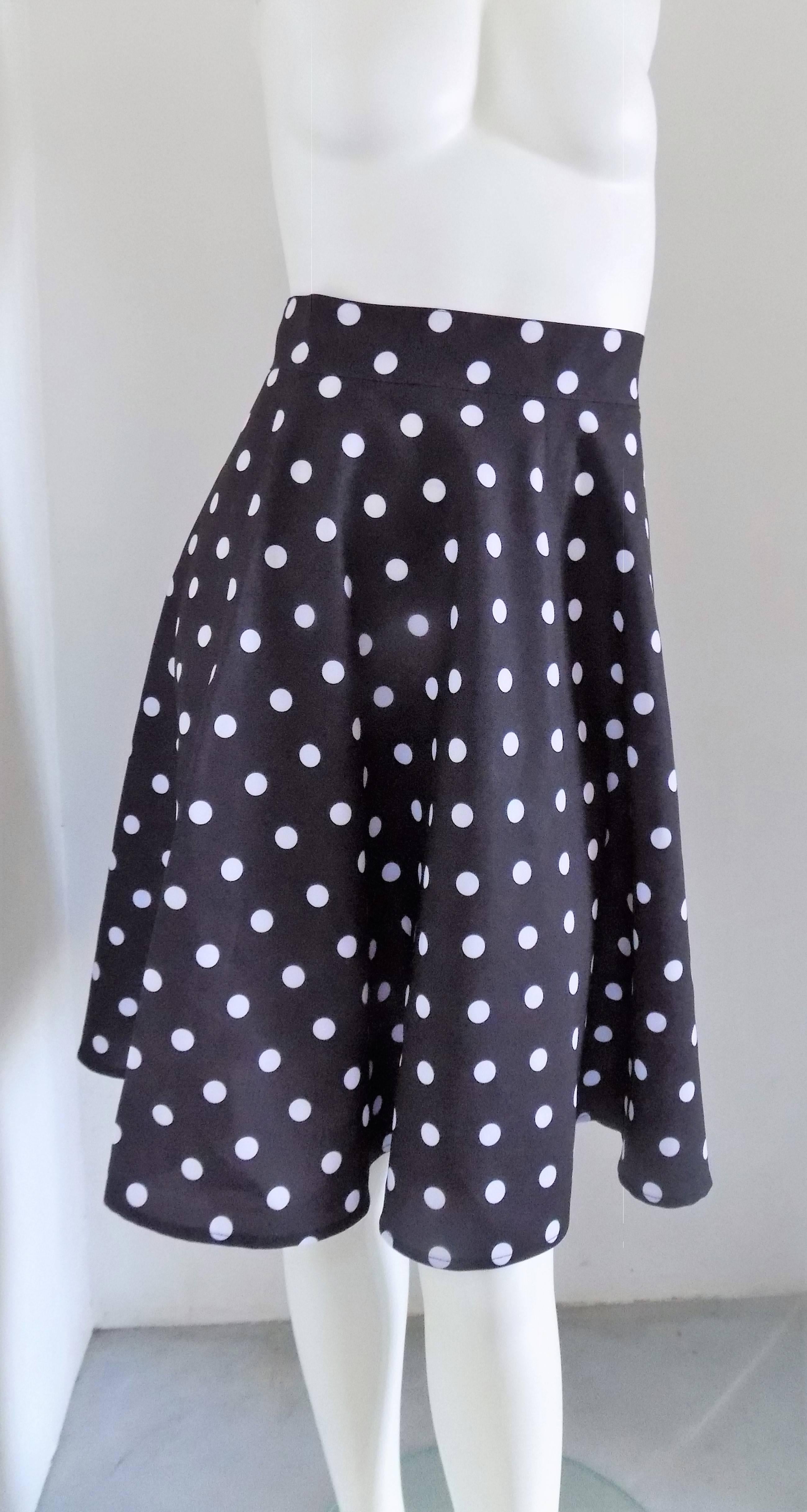 Black white pois Skirt In Excellent Condition In Capri, IT
