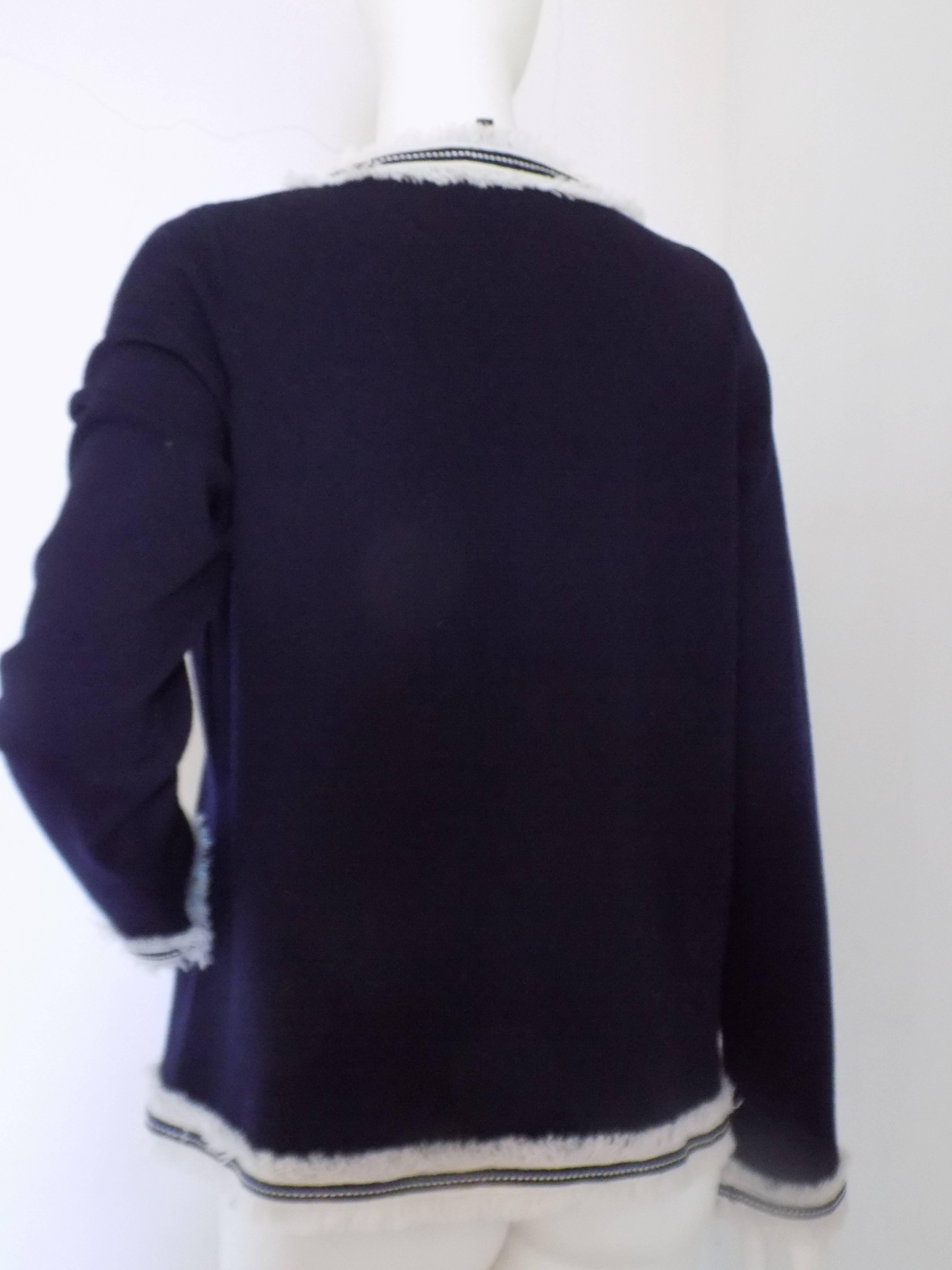Luisa Spagnoli Blu Wool Jacket For Sale 2