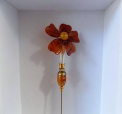 1980s Gold Tone Faux Pearls Brooch