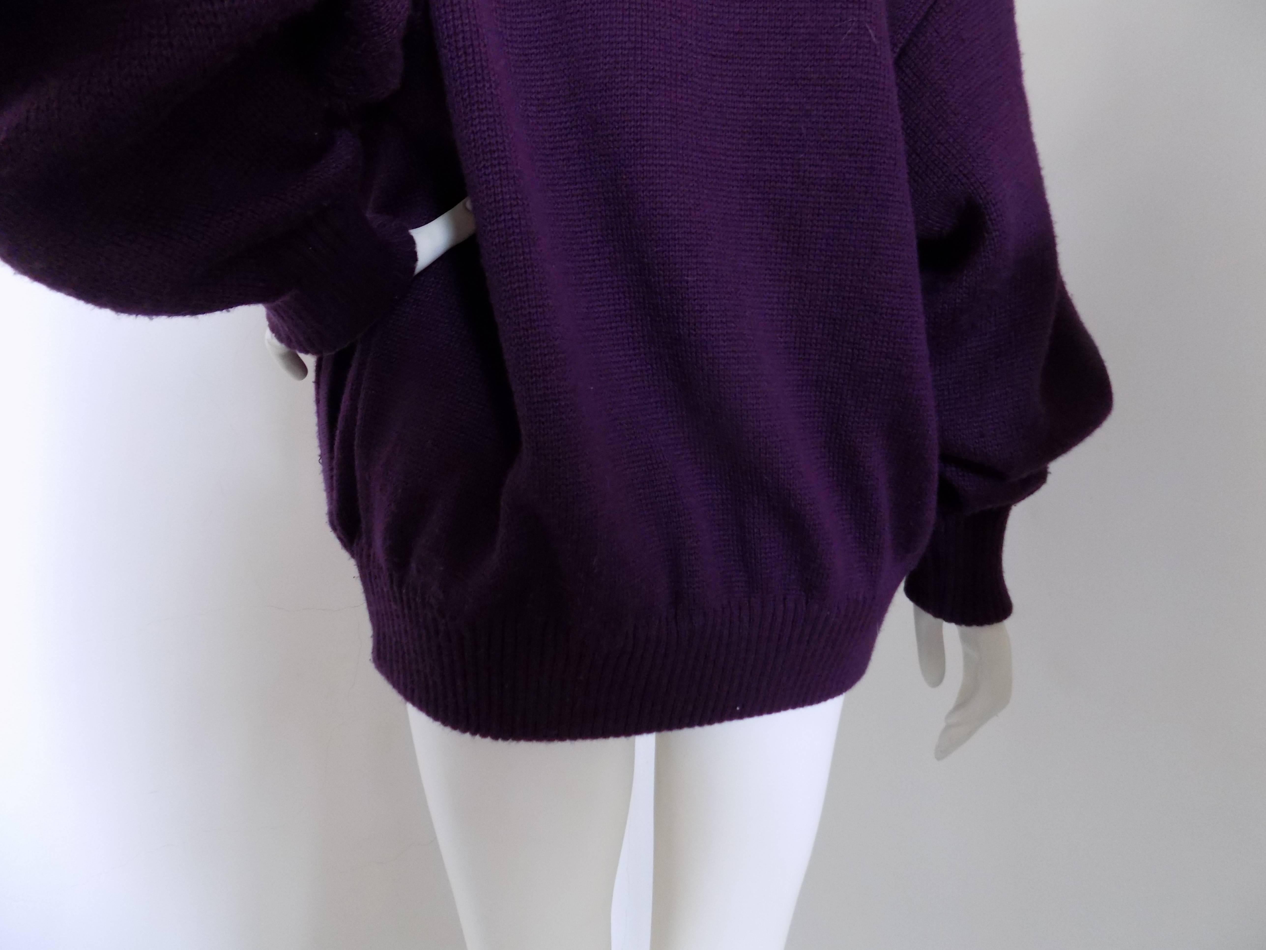 Yves Saint Laurent Purple Cardigan 1