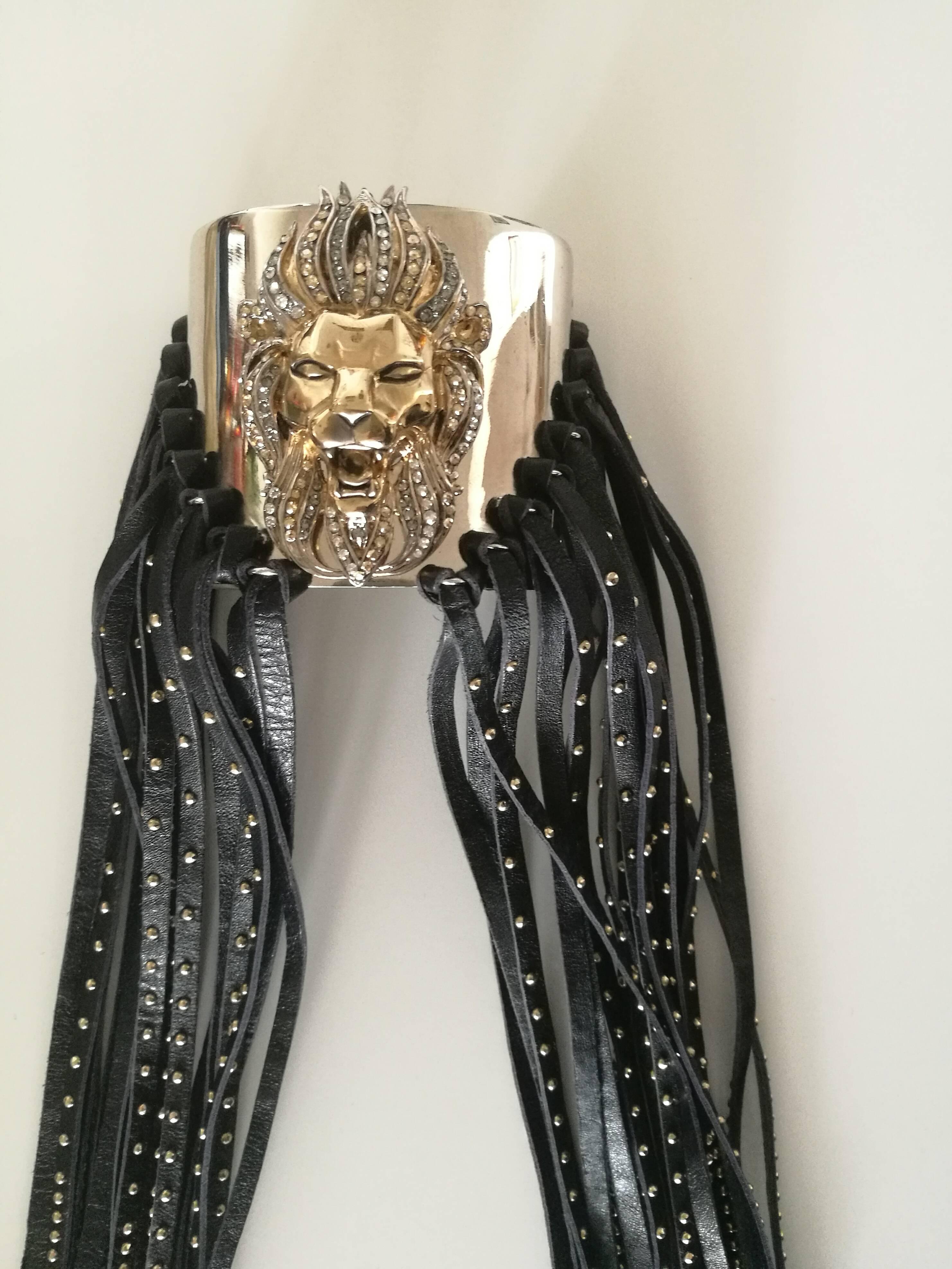 Roberto Cavalli Lion Fringes Bracelet NWOT 1