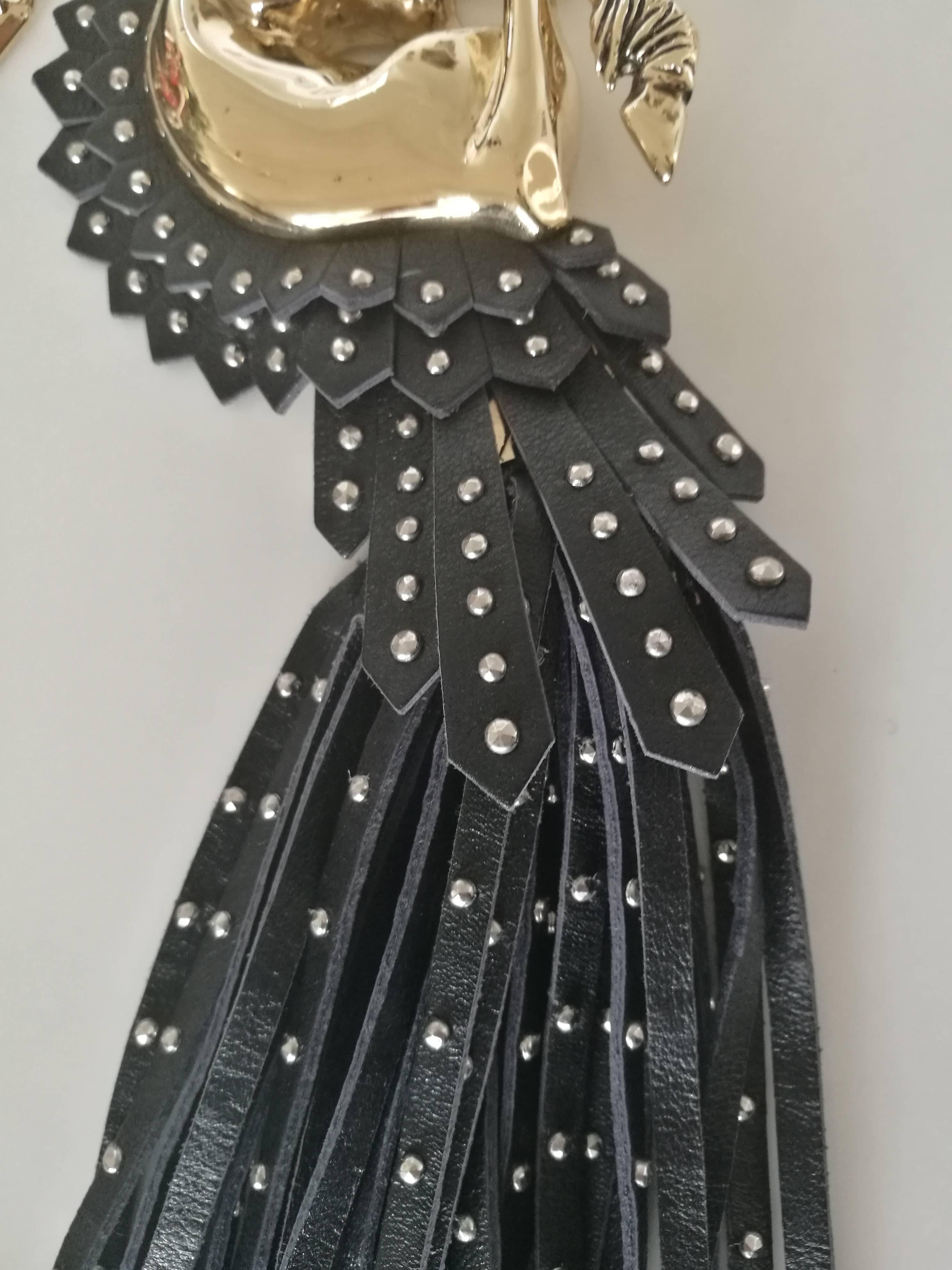 Black Roberto Cavalli Key chain NWOT For Sale