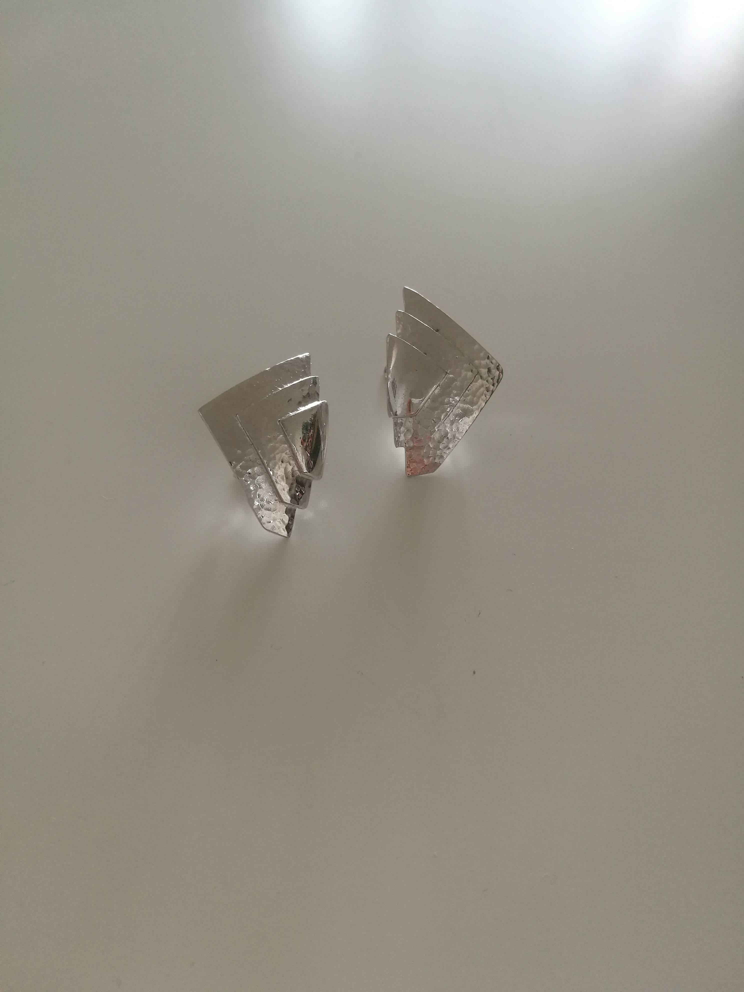 monet silver clip on earrings