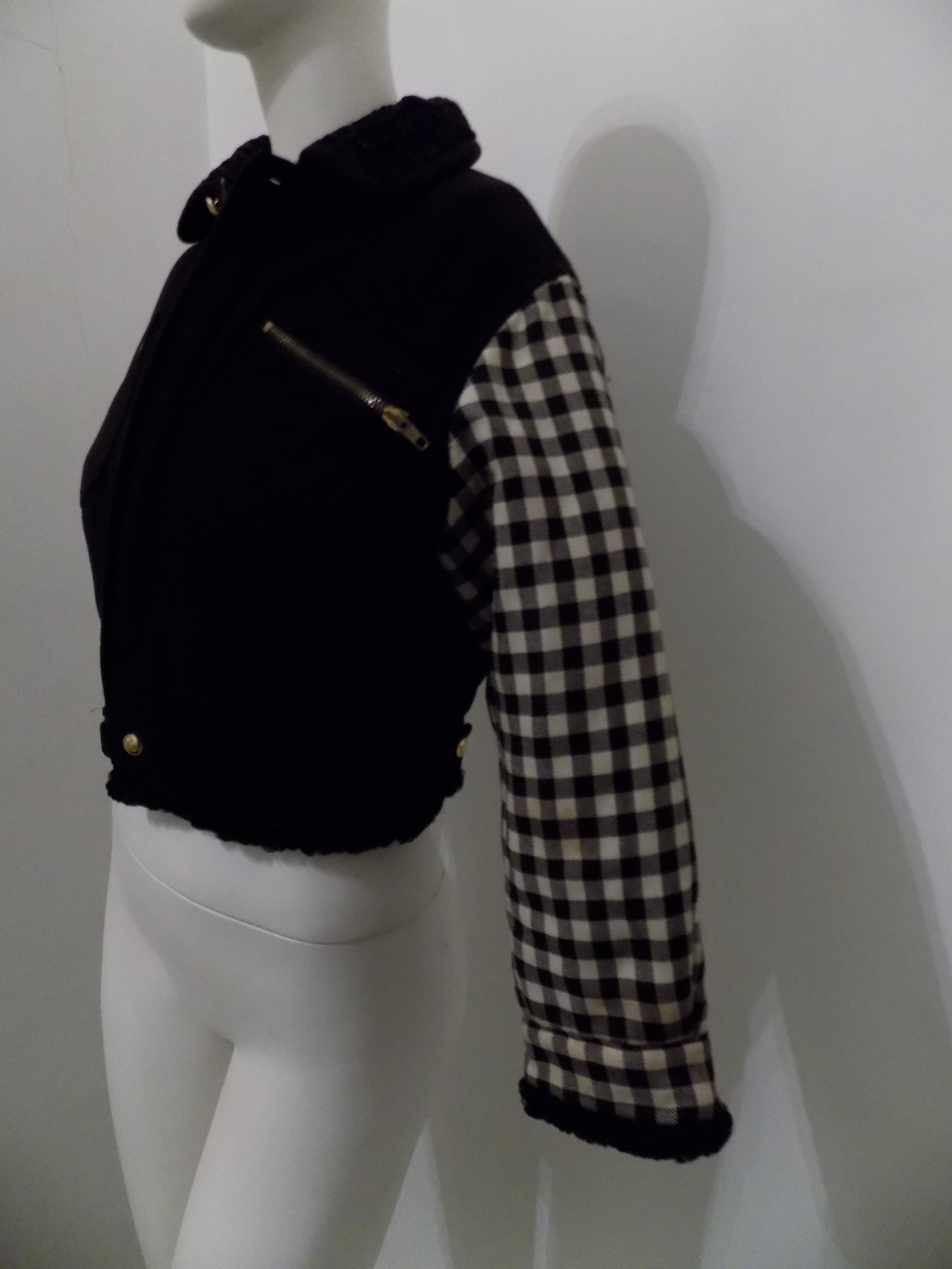 Gianni Versace pied de poule black jacket For Sale 1