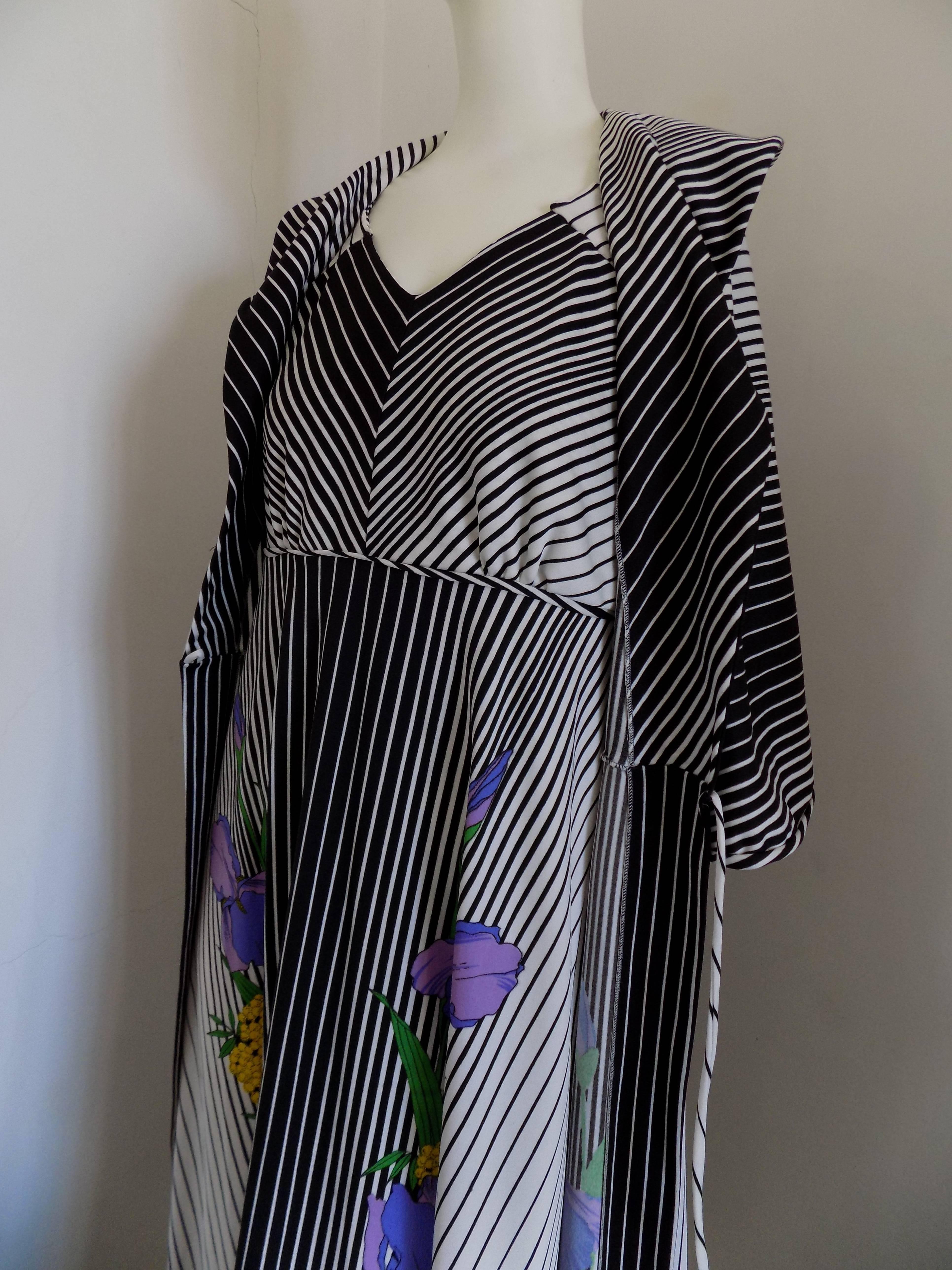 1980s Black and white long dress with jacket In Excellent Condition In Capri, IT