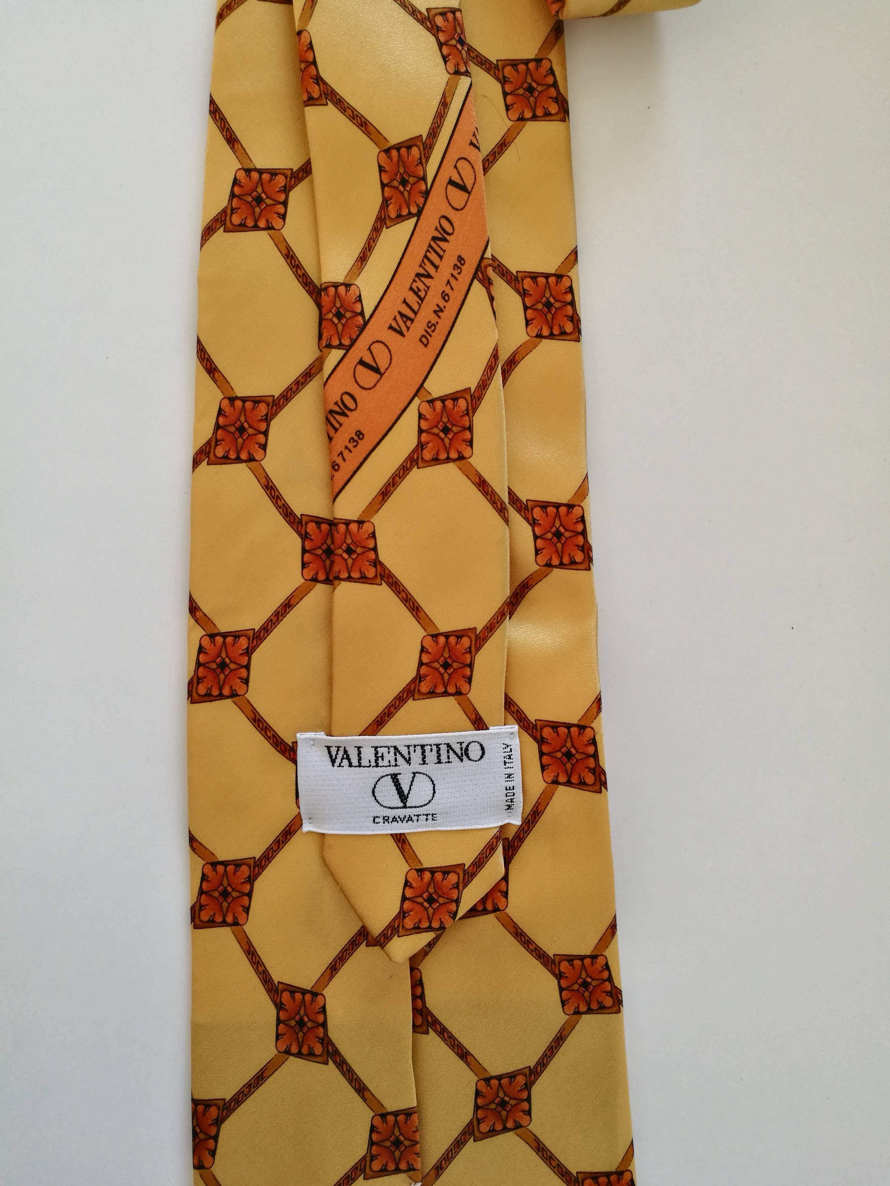 Women's or Men's Valentino yellow silk Tie