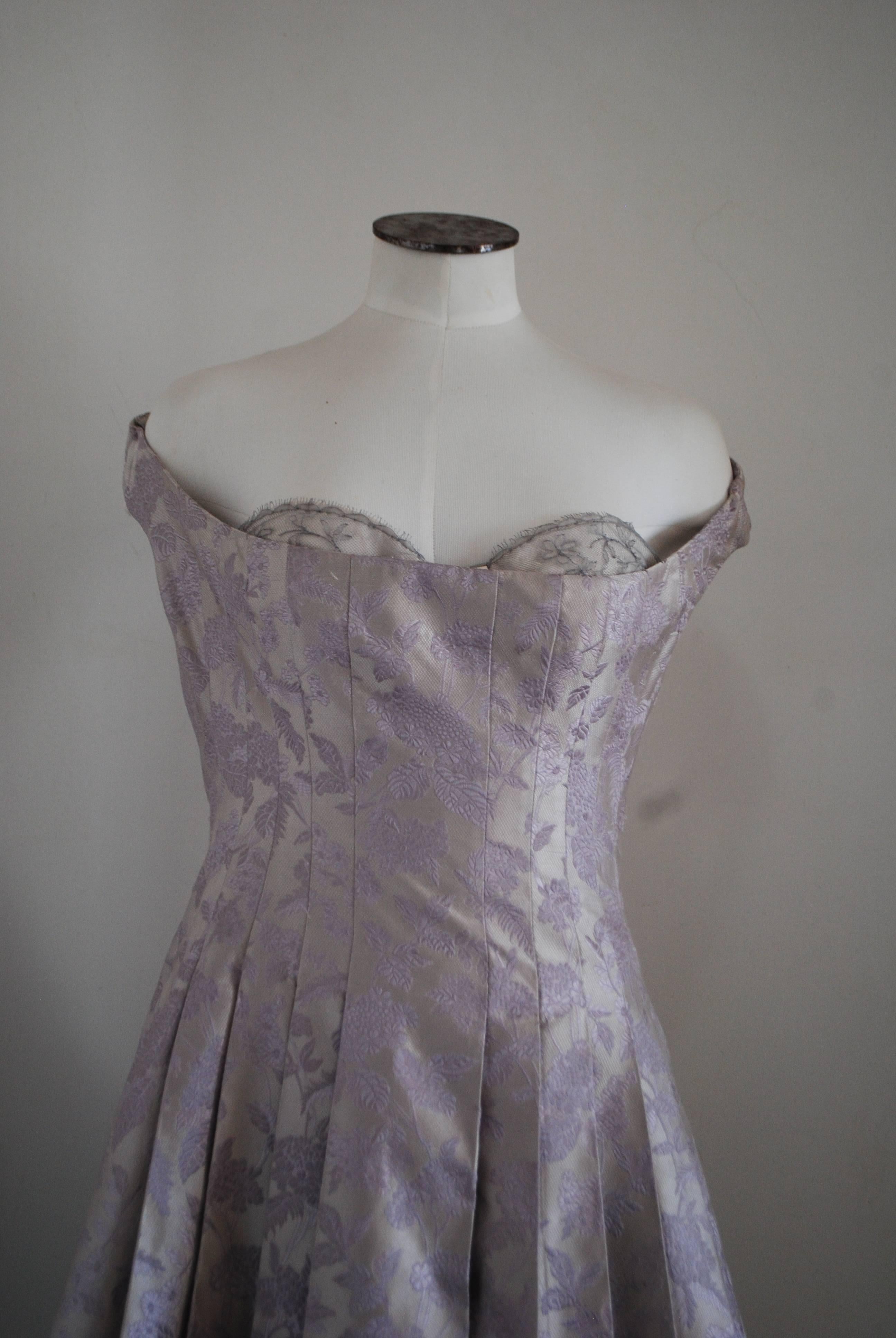 Gray Alexander McQueen Silver light purple Dress NWOT