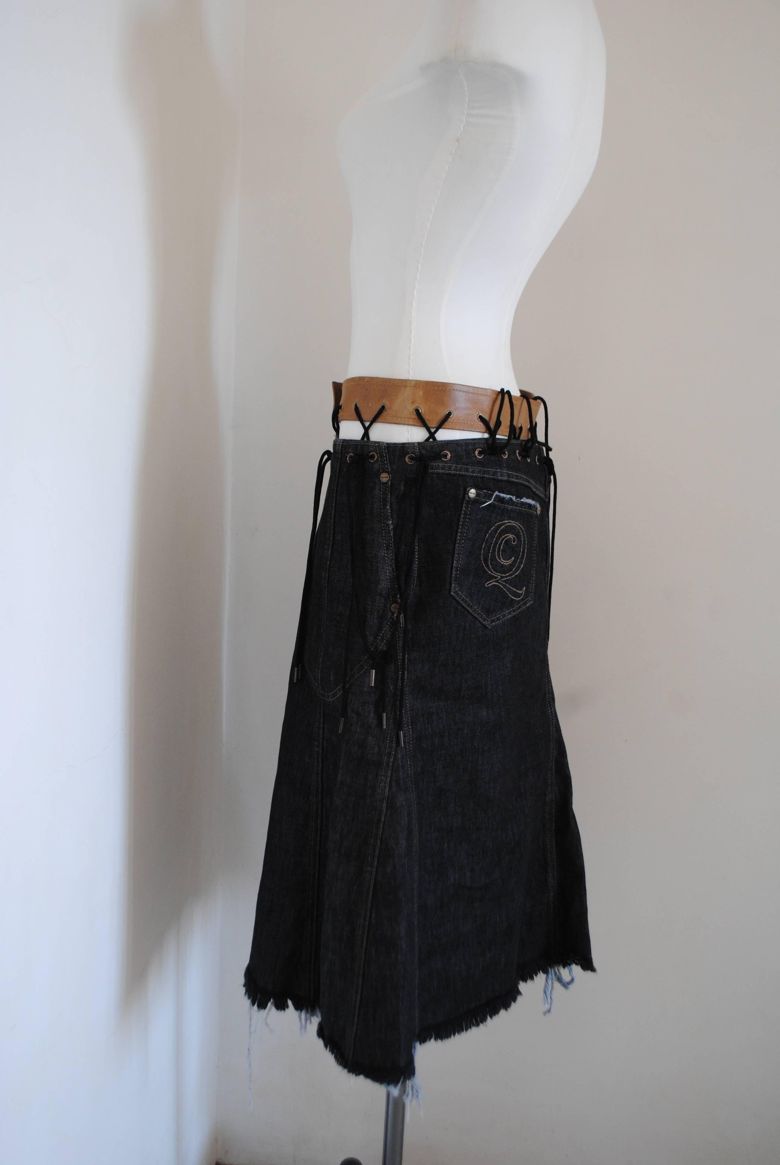 Black Alexander McQueen Denim long skirt