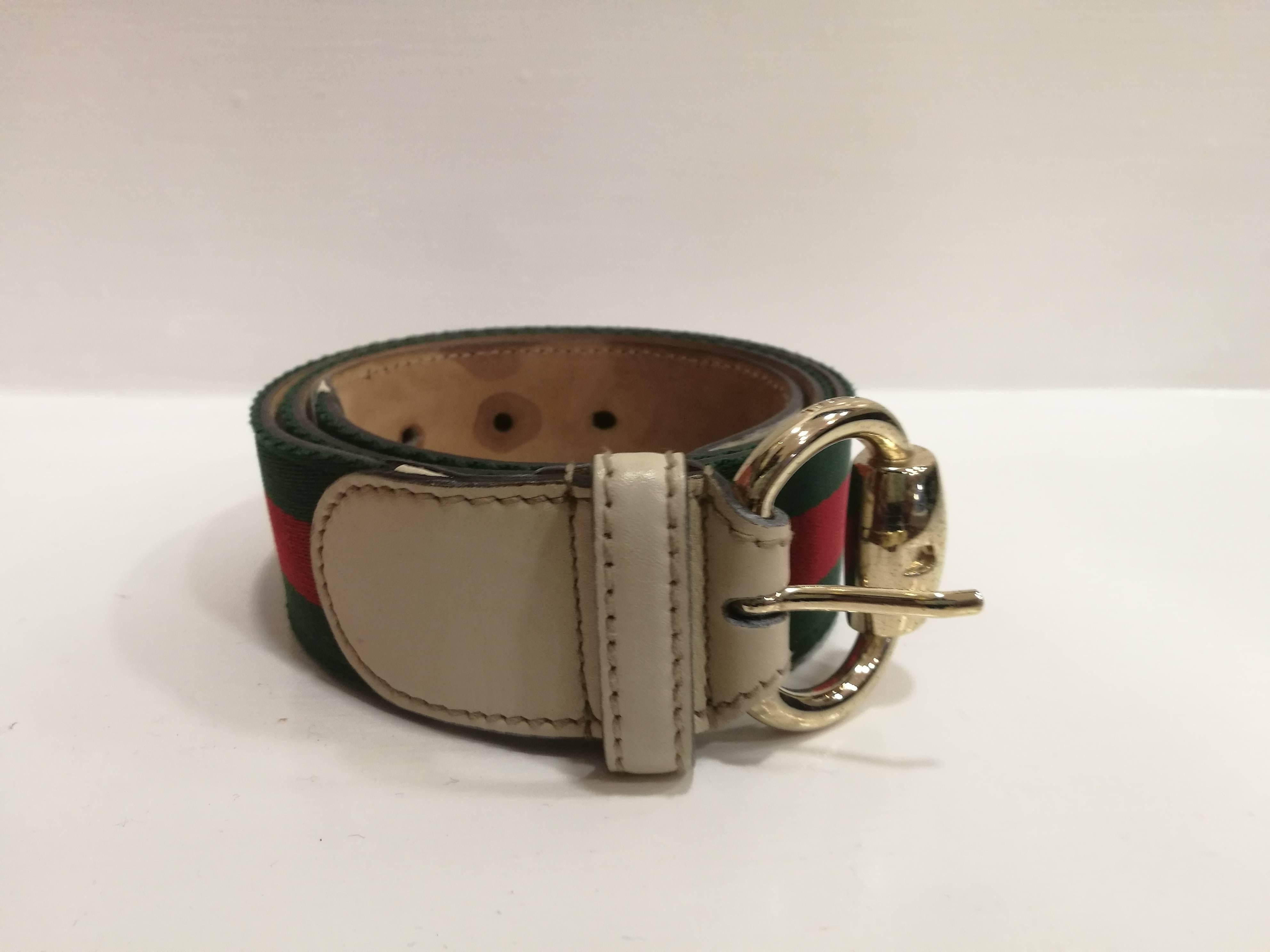 Gucci cream leather green and red textile belt
totally made in italy in italian size 85