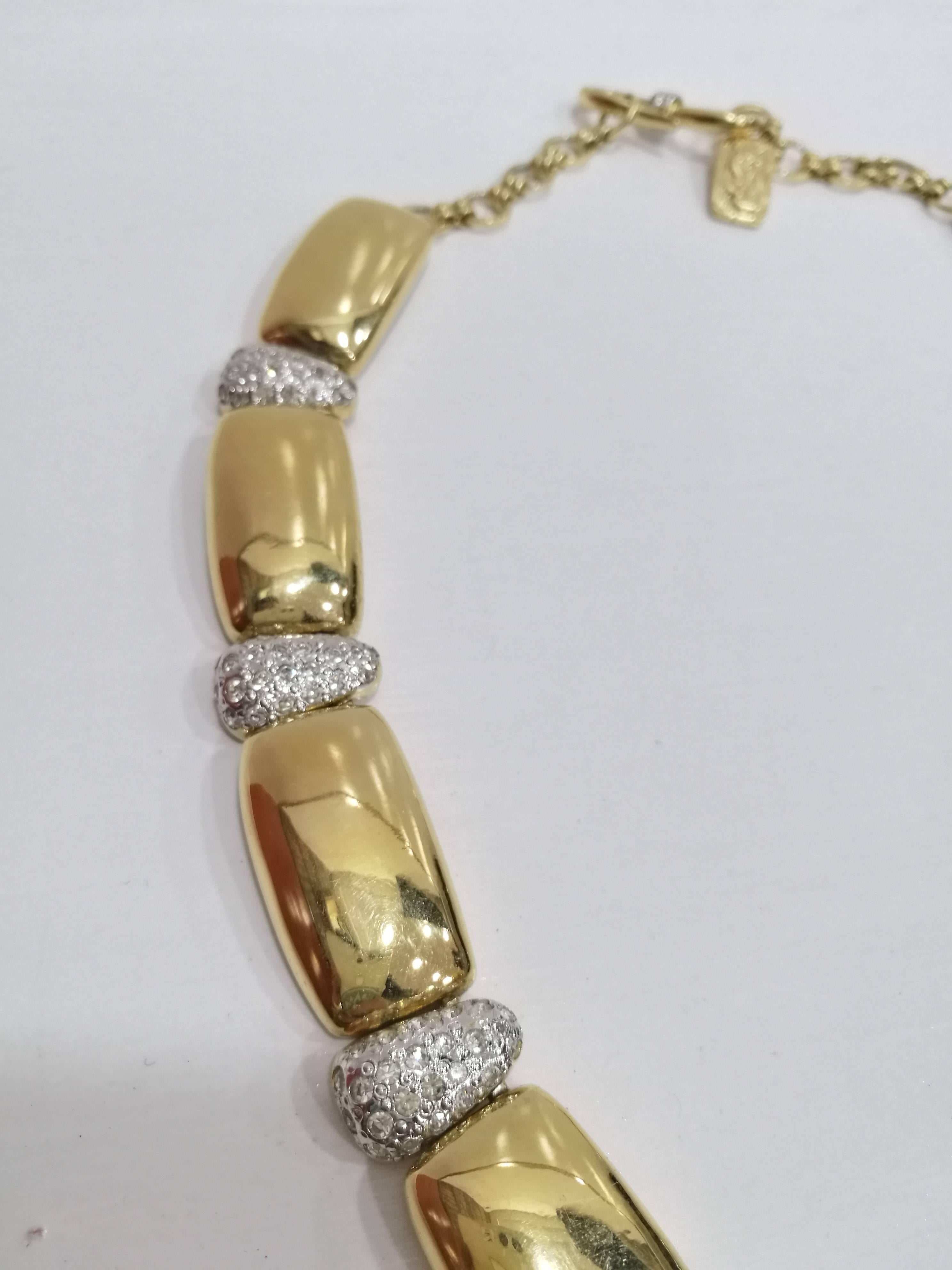 Yves Saint Laurent Necklace
Gold and silver tone necklace with crystal swarovski
Made in france
