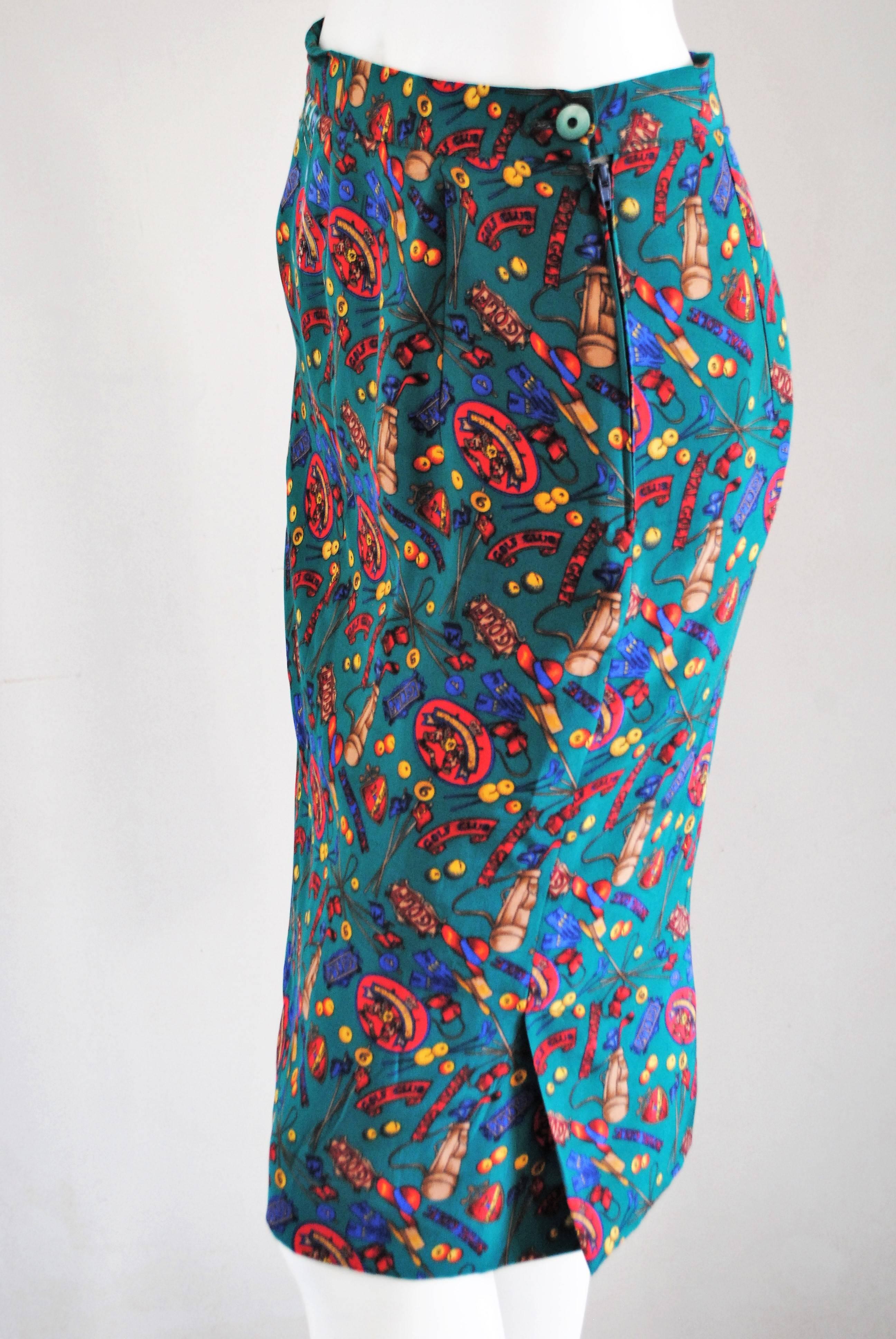 Multicolour Vintage silk skirt 1