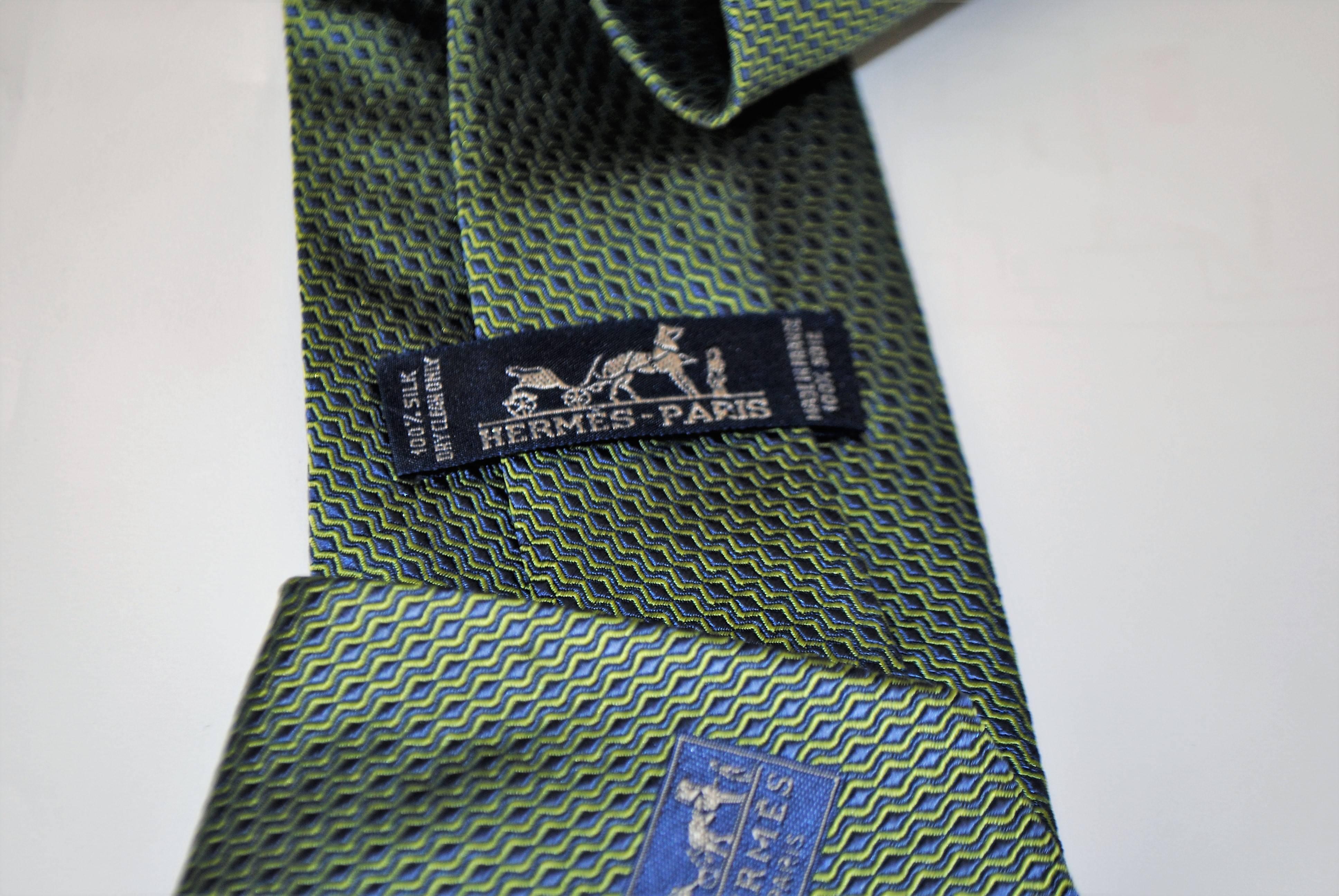 Hermes Green  Tie In Good Condition In Capri, IT