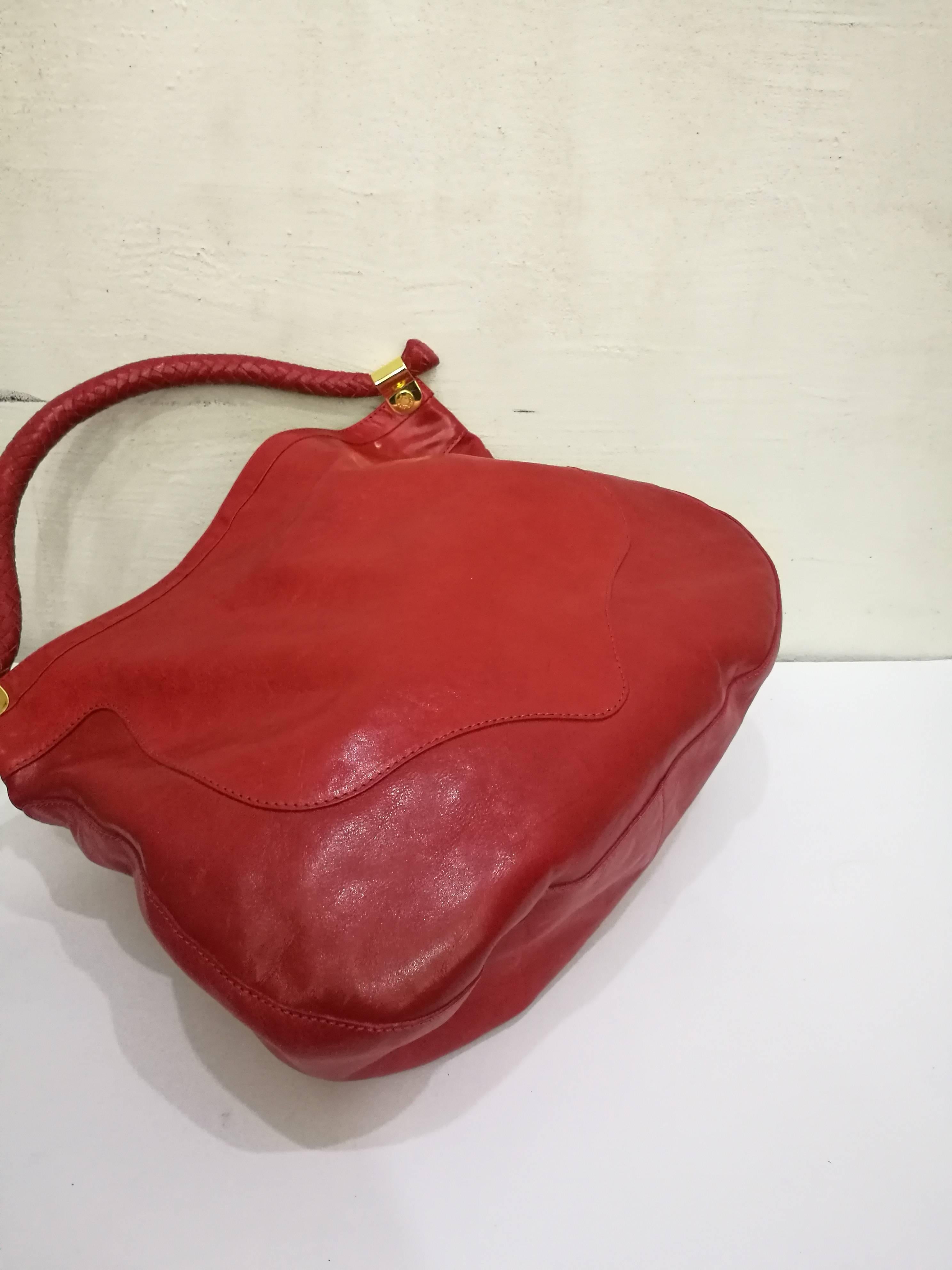 Jimmy Choo Red Leather Gold Hardware Hobo Shoulder Bag 1