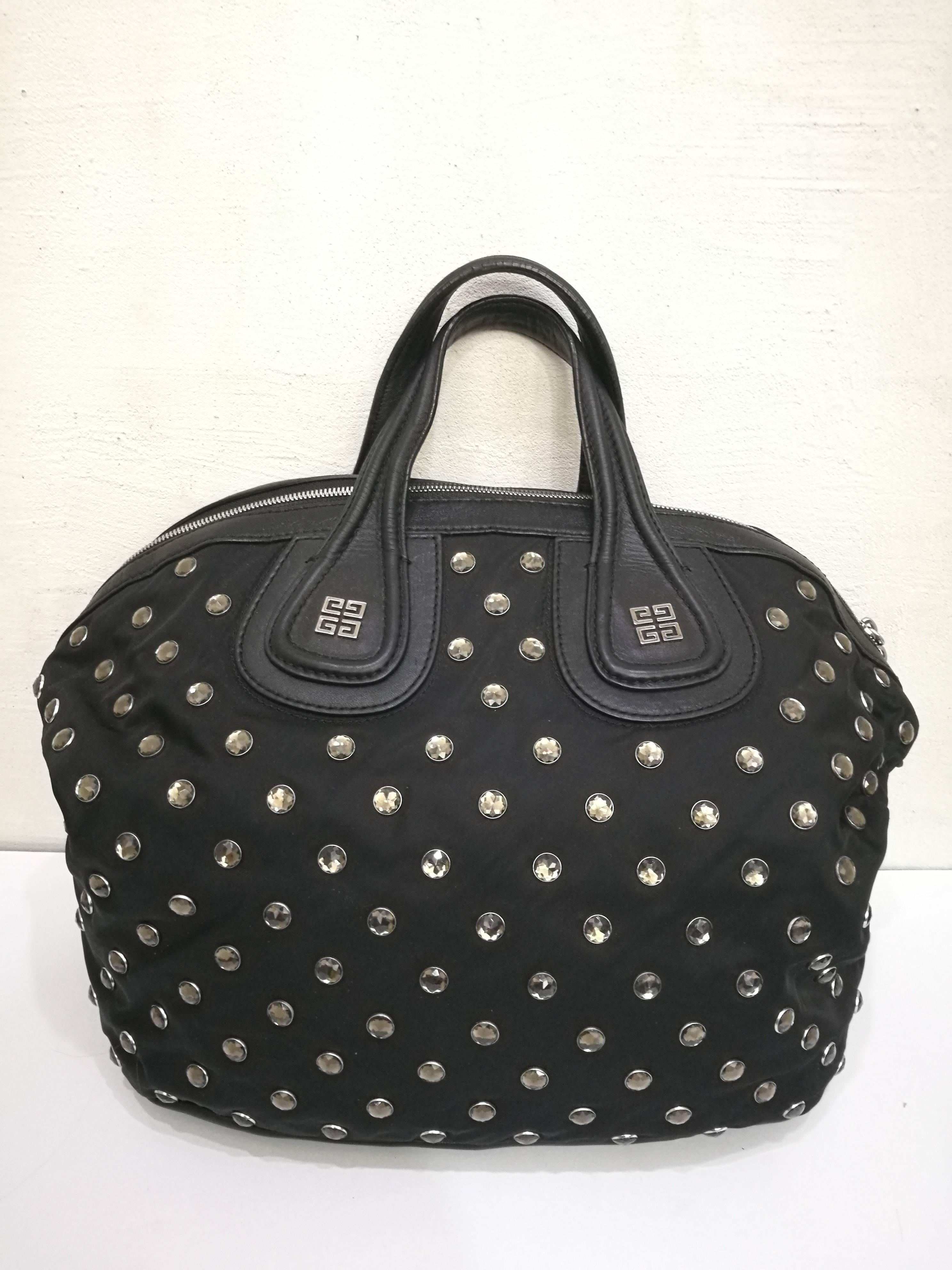 Givenchy Nightingale Black Bag with crystal swarovski all over
Totally made in china
Total lenght with handle 43 cm