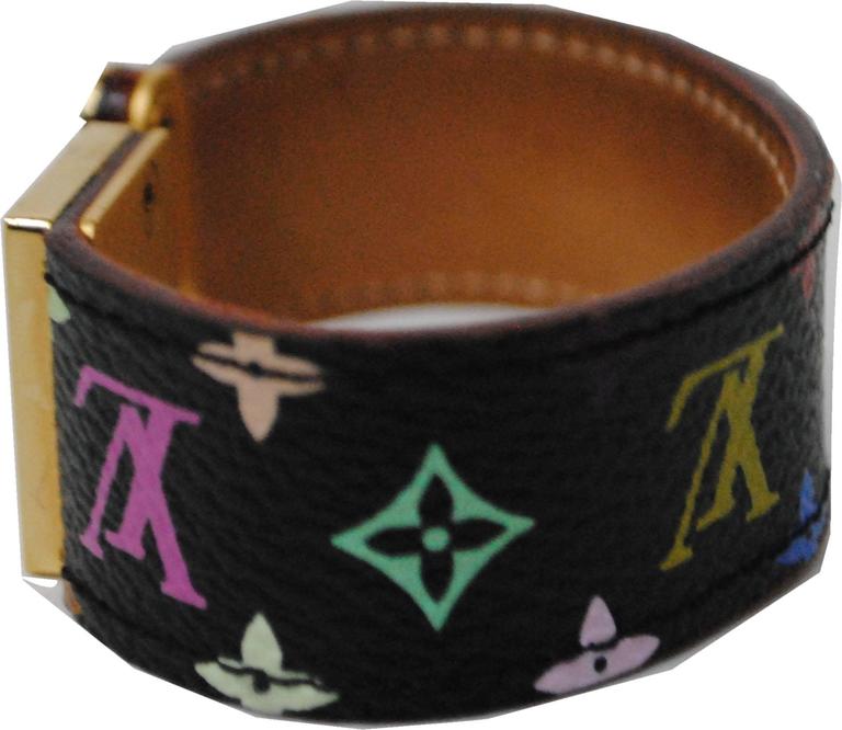 Louis Vuitton Black Leather Bracelet at 1stDibs louis vuitton leather