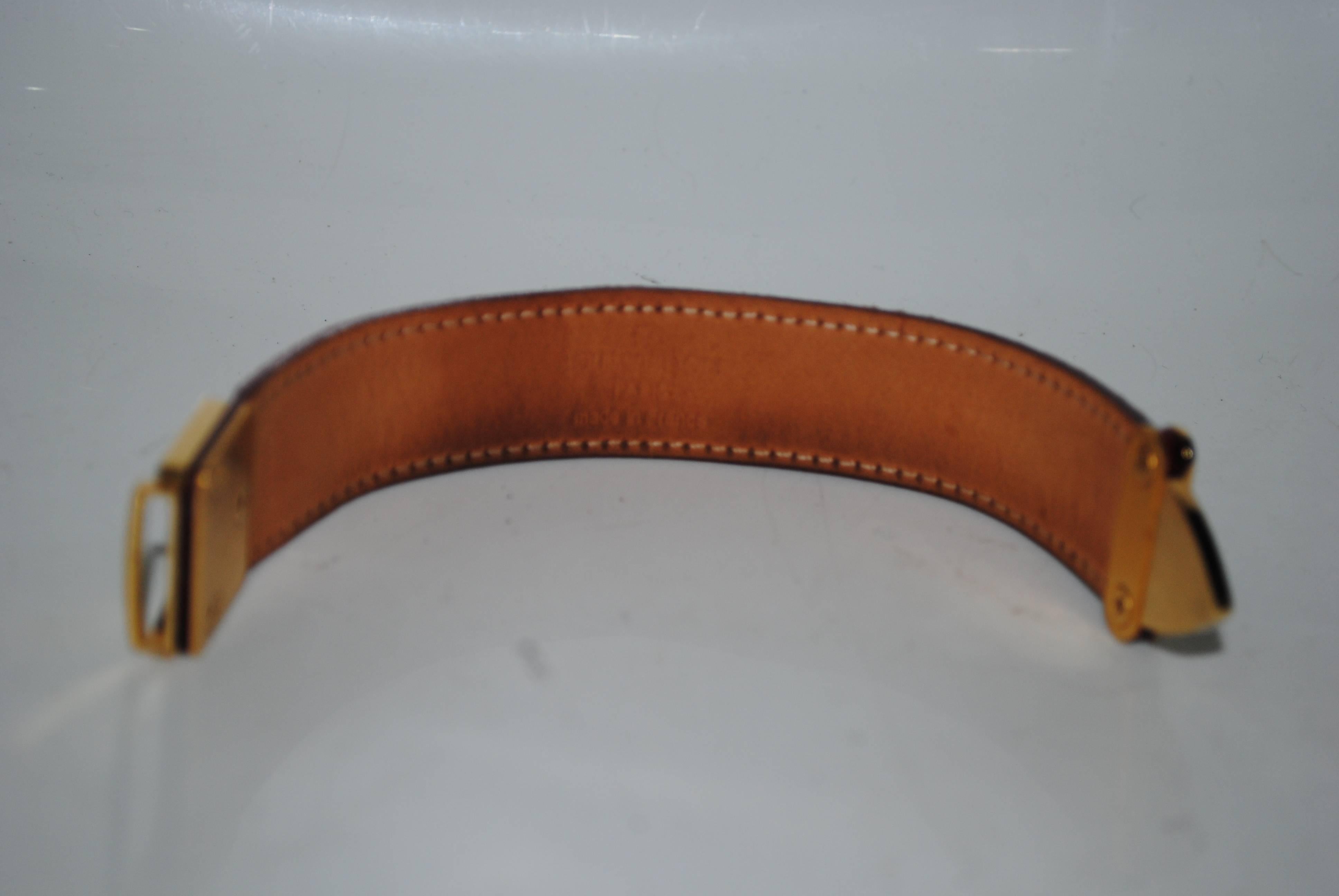 Louis Vuitton Black Leather Bracelet In Good Condition In Capri, IT