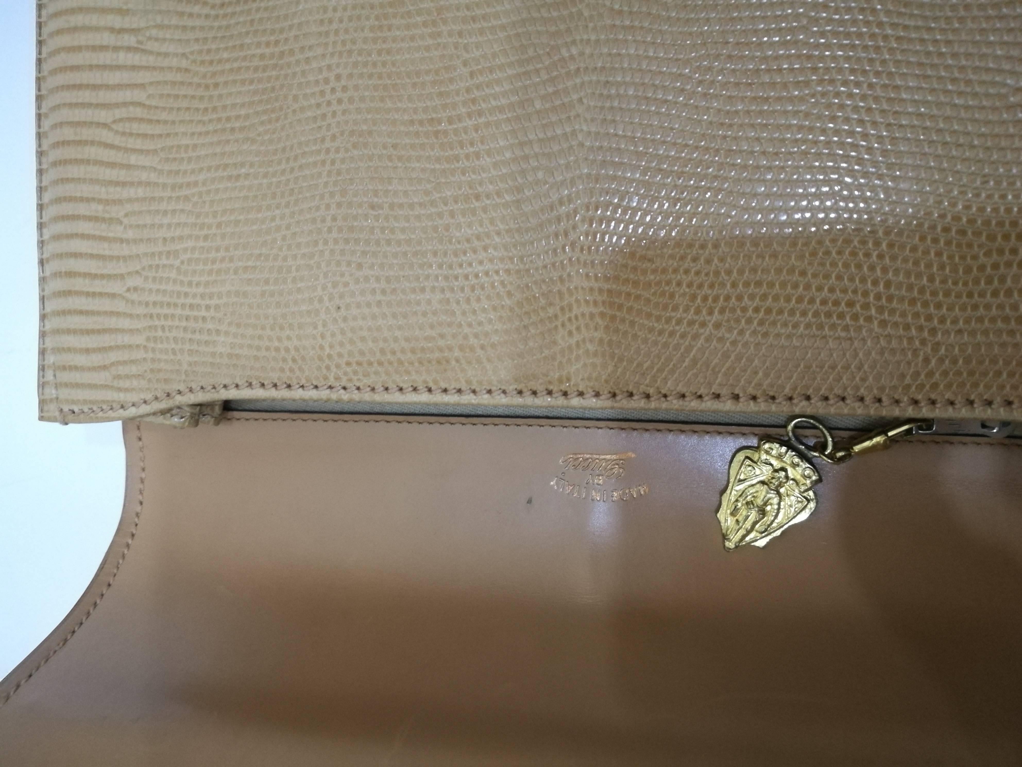1960s Gucci Lizard Bamboo Handbag In Excellent Condition In Capri, IT