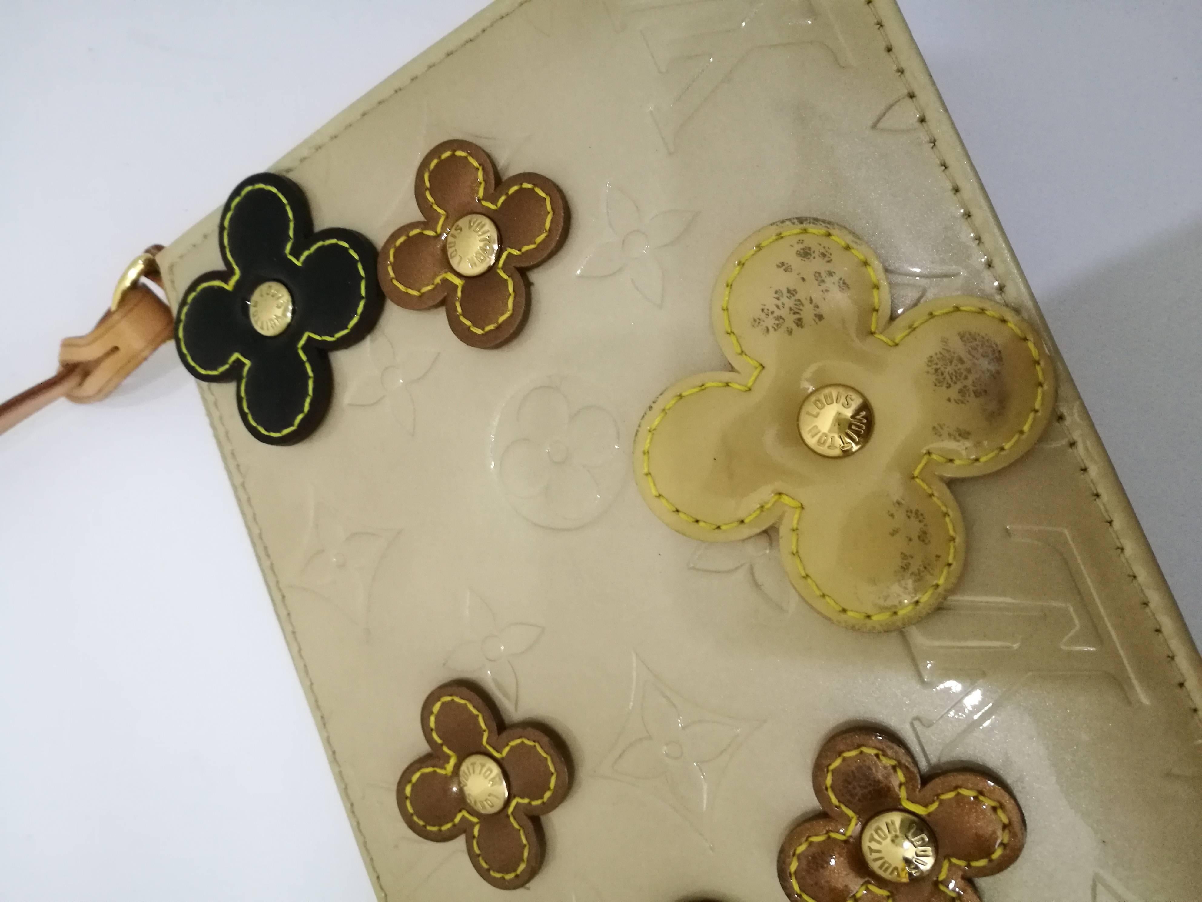 Brown Louis Vuitton Vernis Flowers Pochette