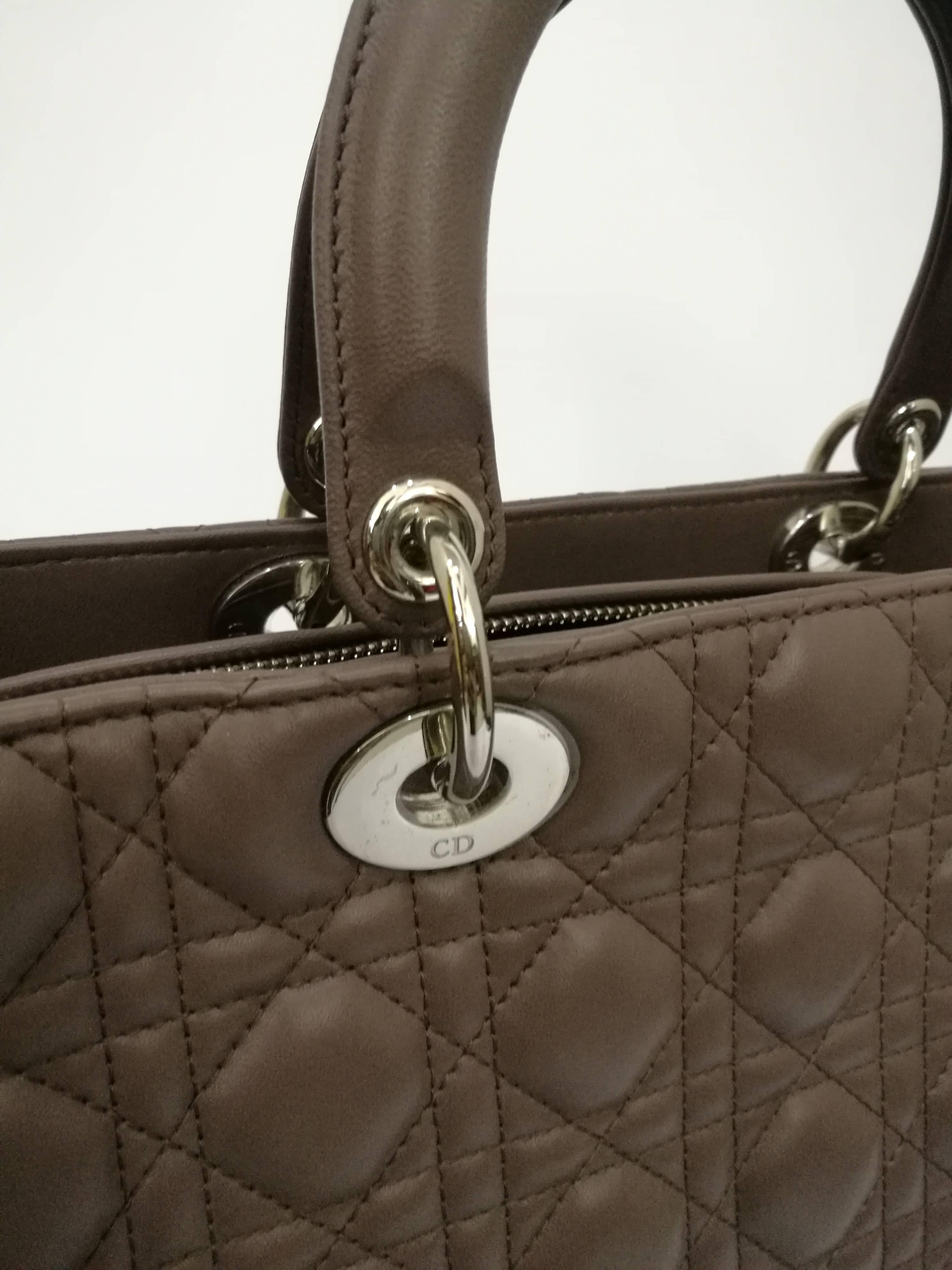 Brown Christian Dior Lady Dior Bag