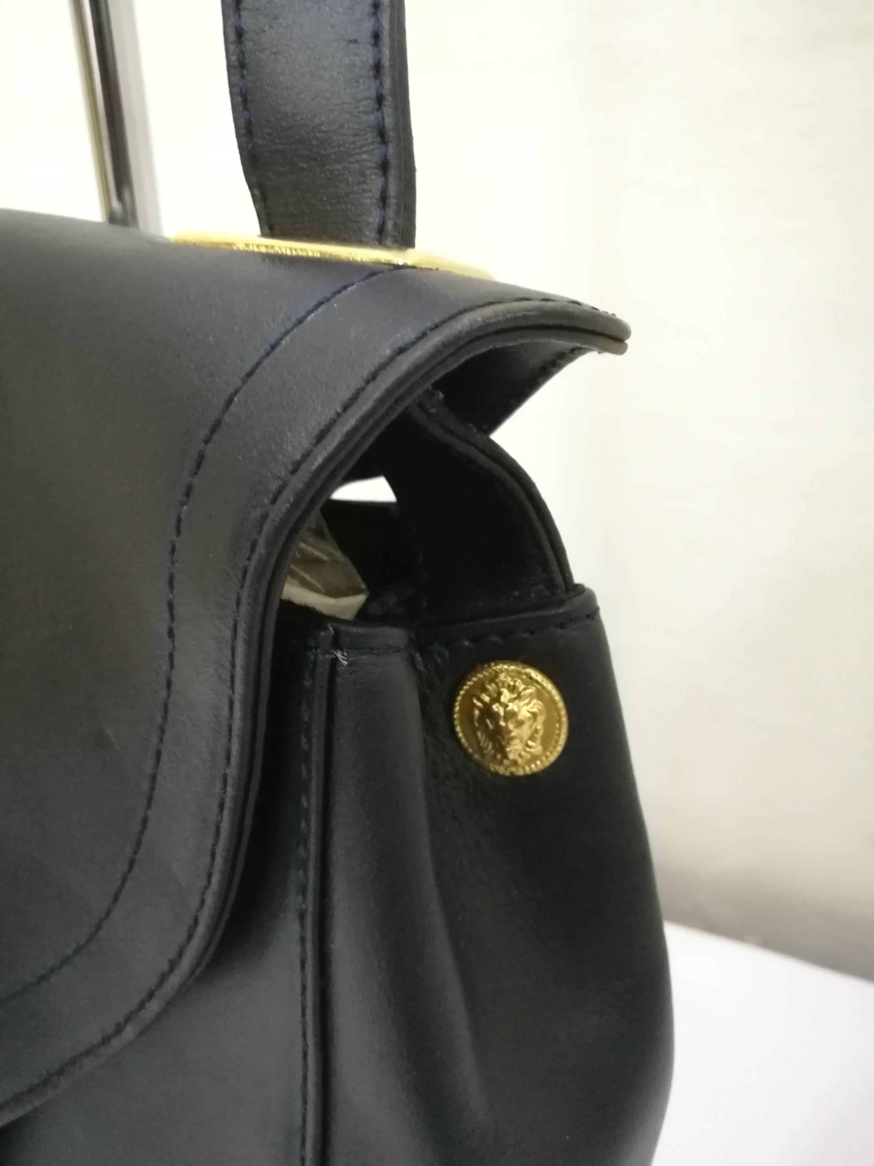 1980s Gianni Versace Black Leather Bag  In Fair Condition In Capri, IT