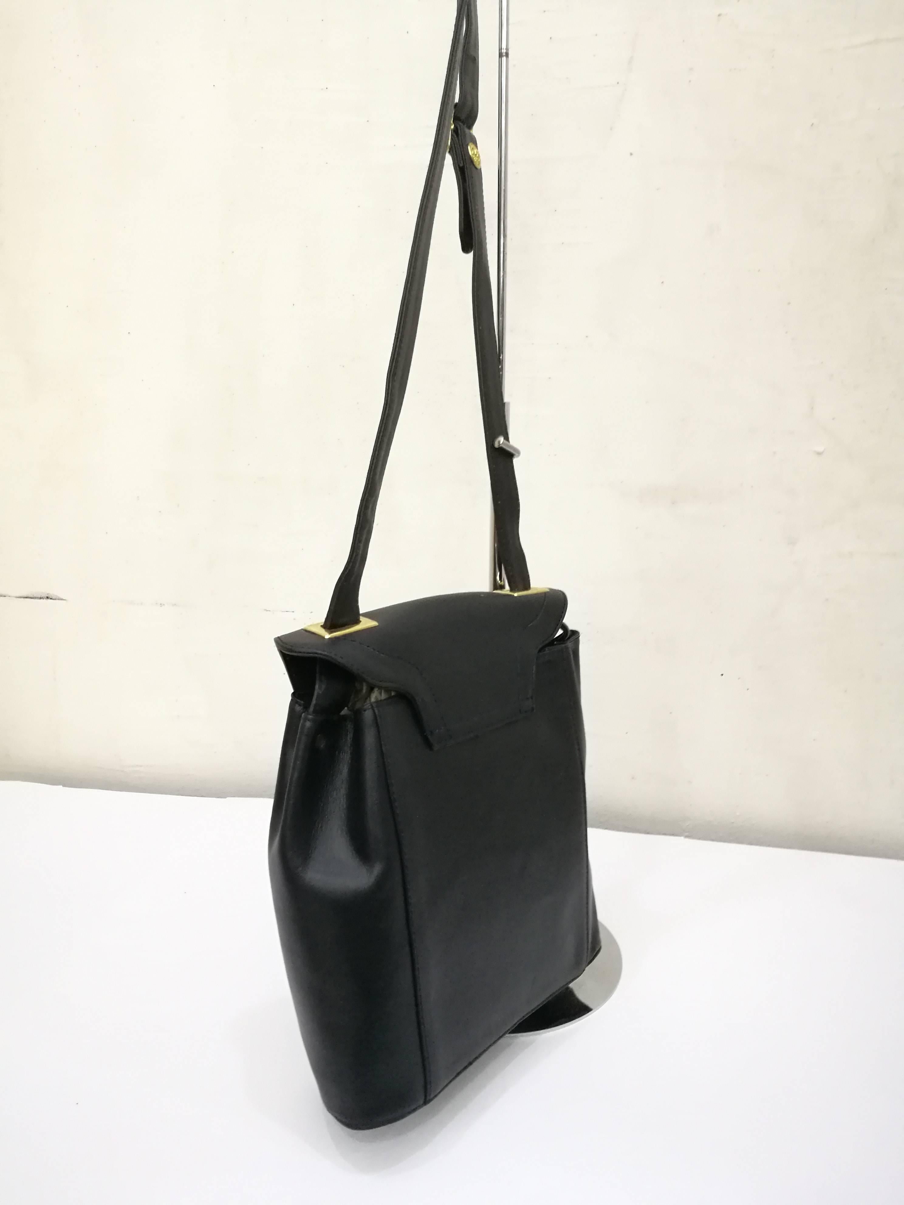 Women's 1980s Gianni Versace Black Leather Bag 