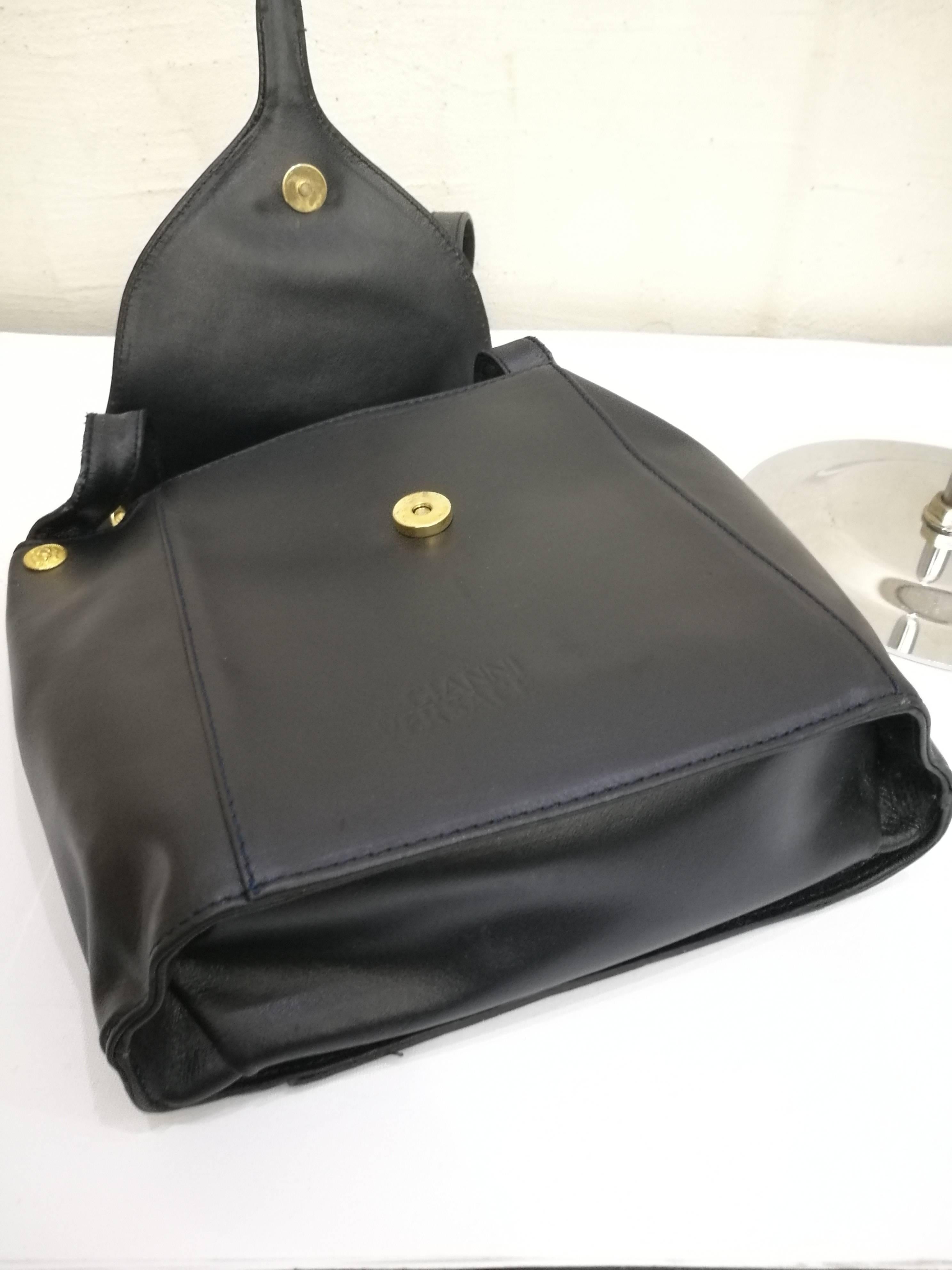 1980s Gianni Versace Black Leather Bag  2