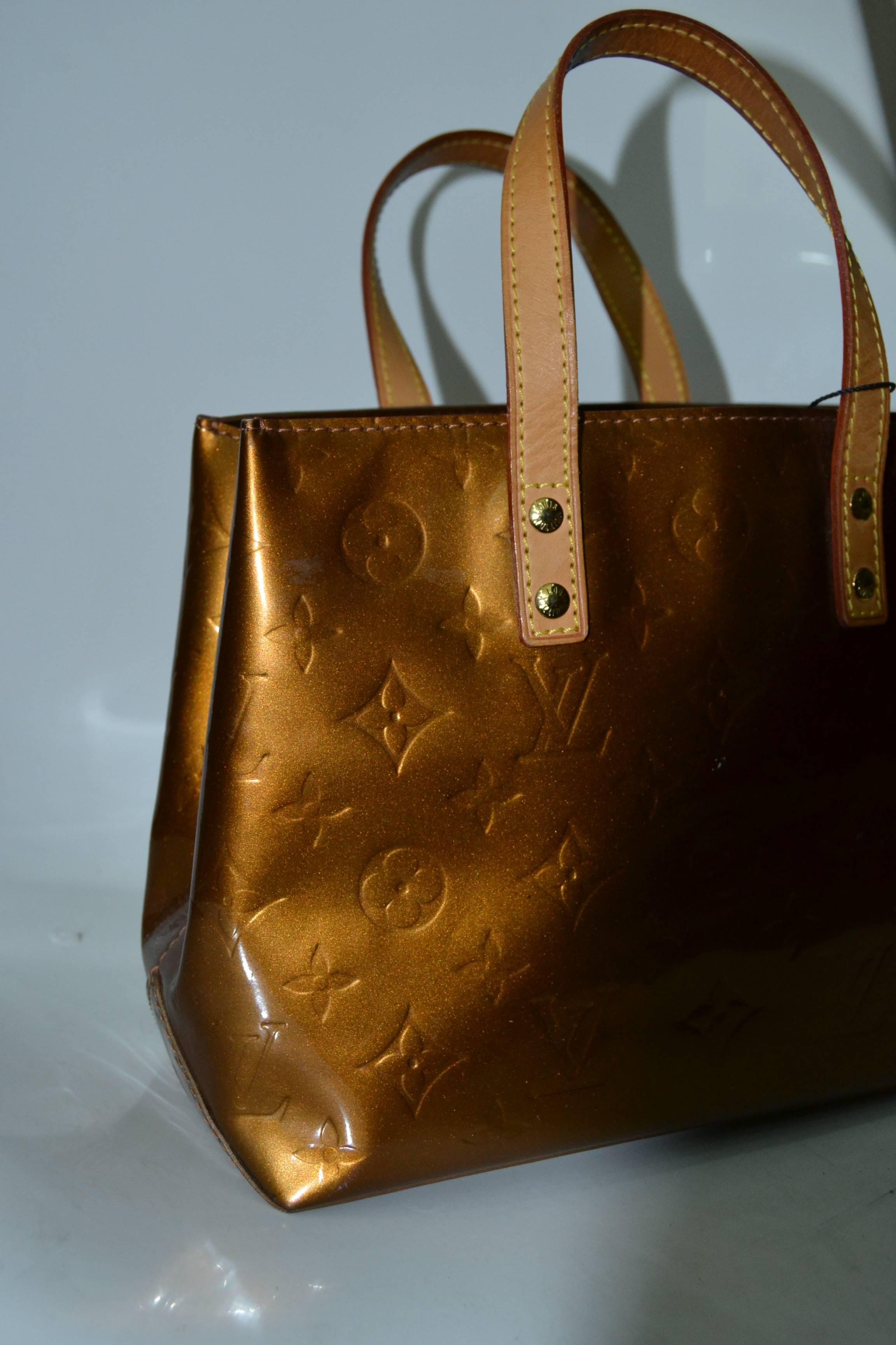 Brown Louis Vuitton Reade Vernis Bronze Leather Bag