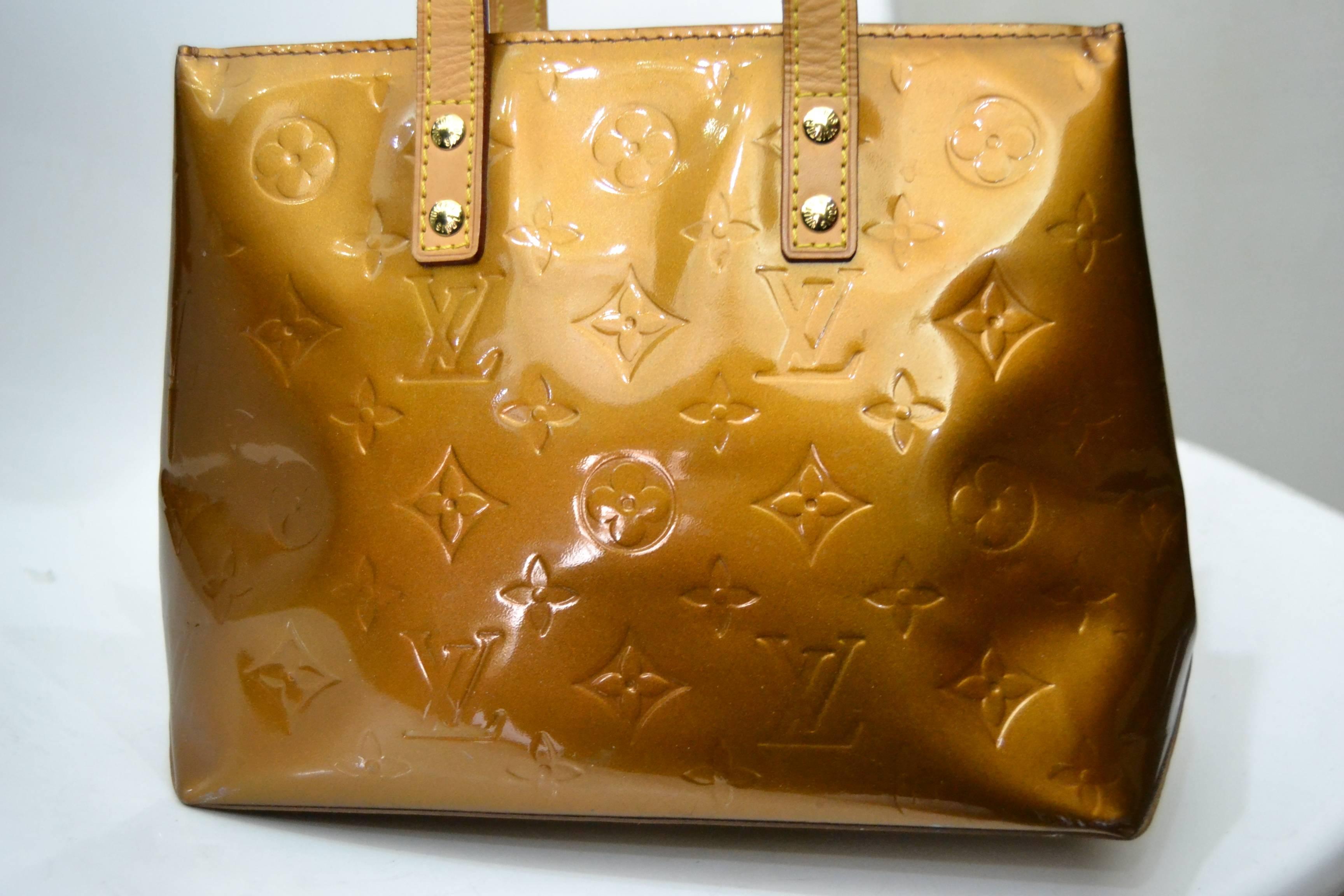 Women's Louis Vuitton Reade Vernis Bronze Leather Bag