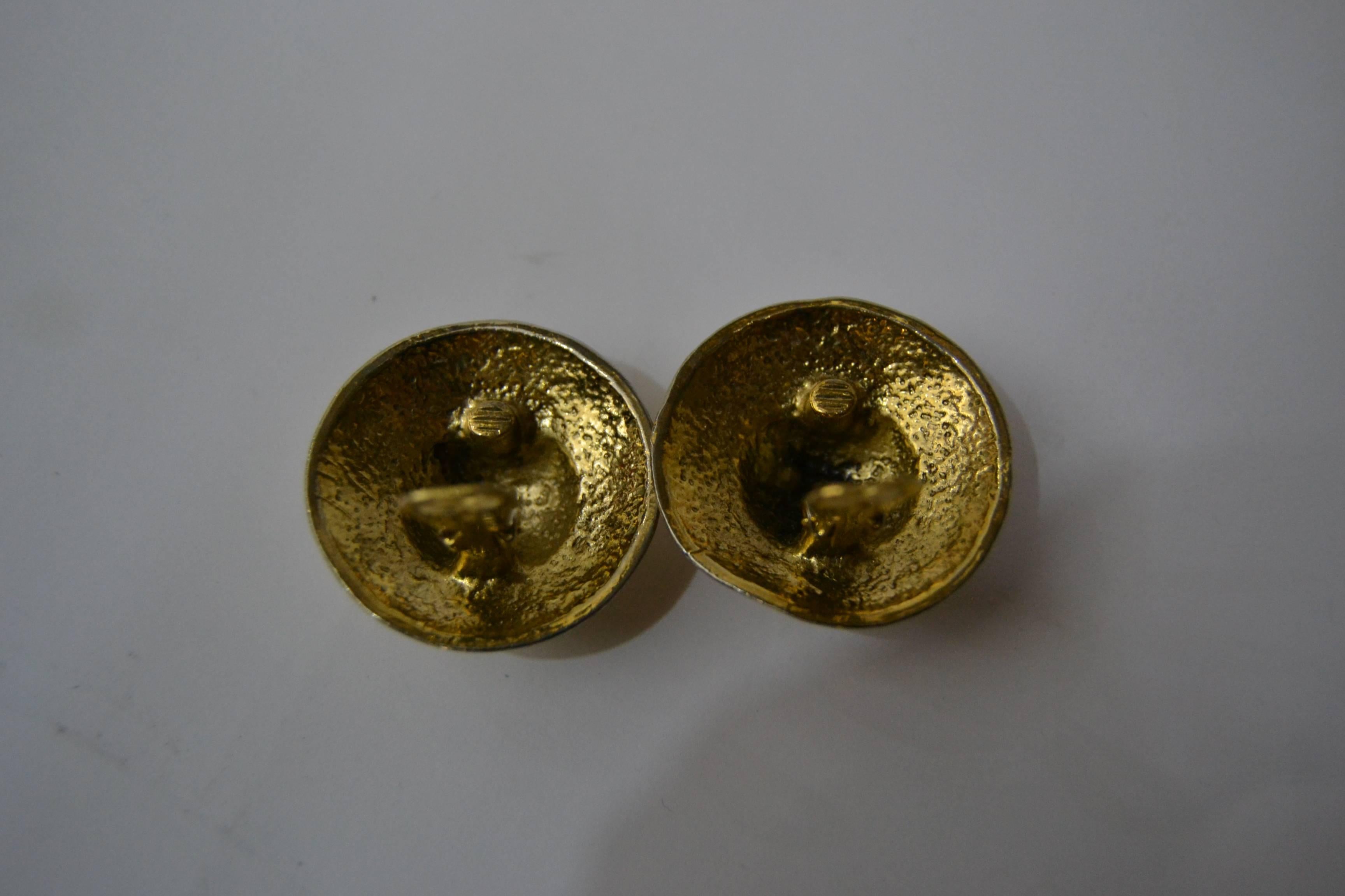 Chanel Clip on gold tone earrings 3