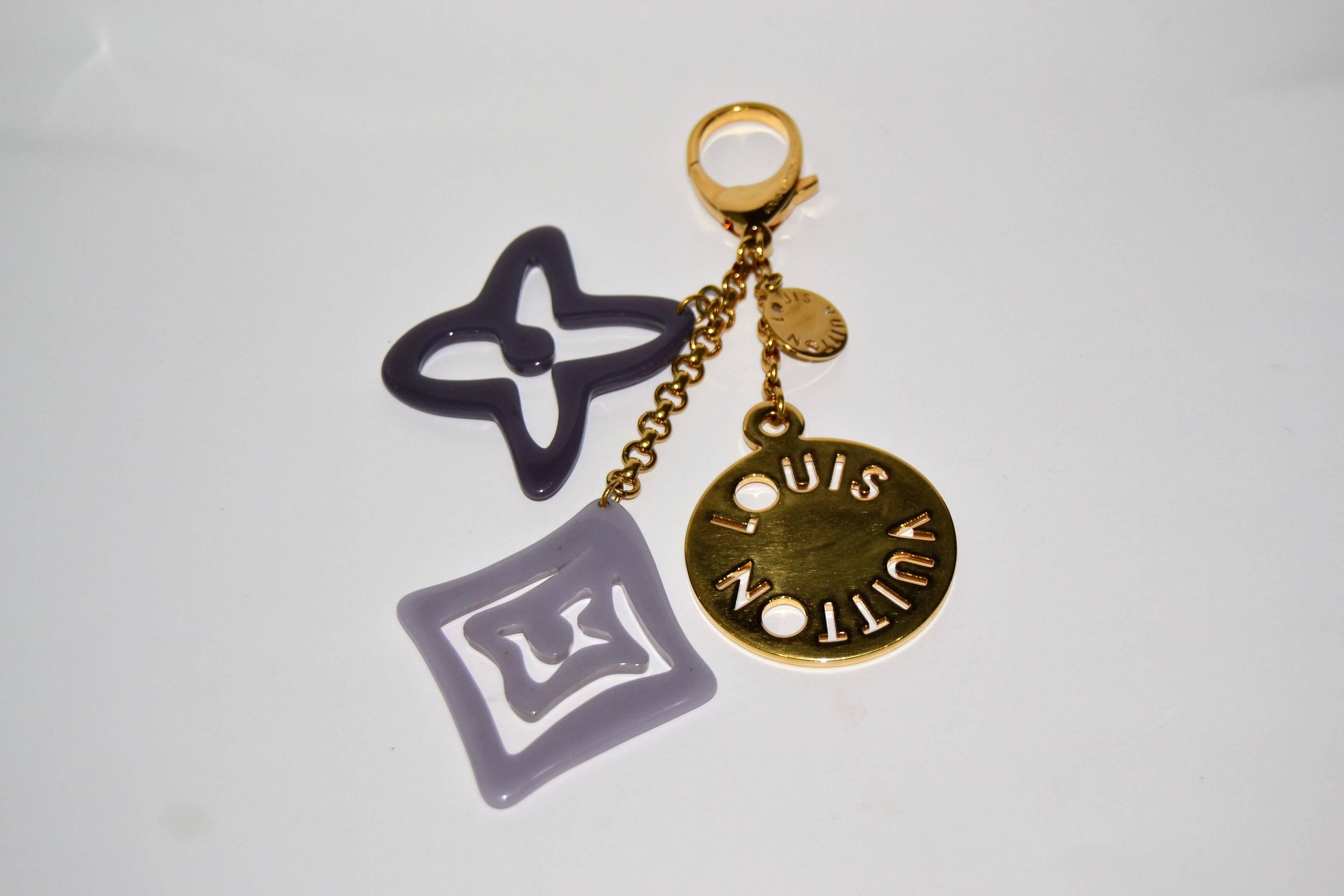 Women's or Men's LOUIS VUITTON Tahitienne Bag Charm key Holder Purple 