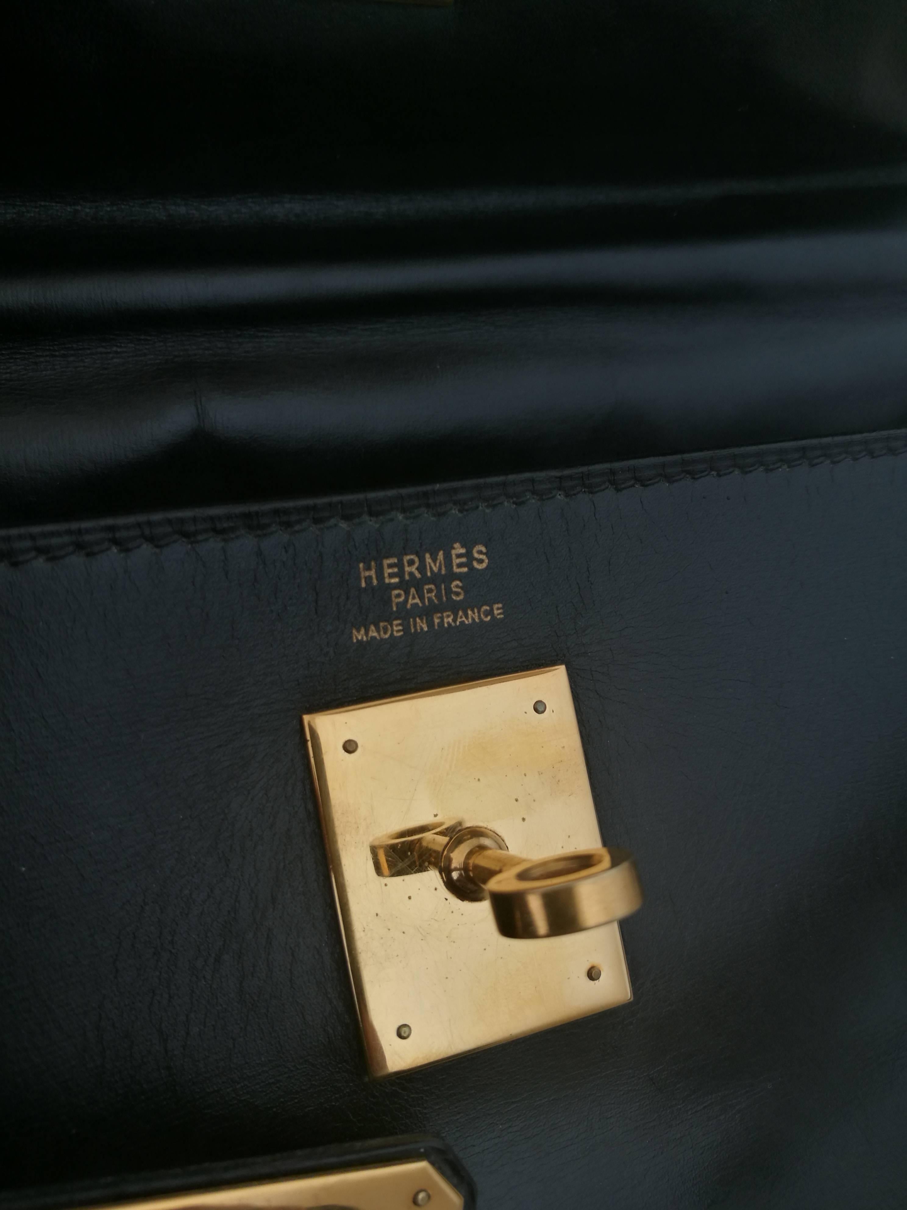 Hermes Kelly 32 Black Leather 3