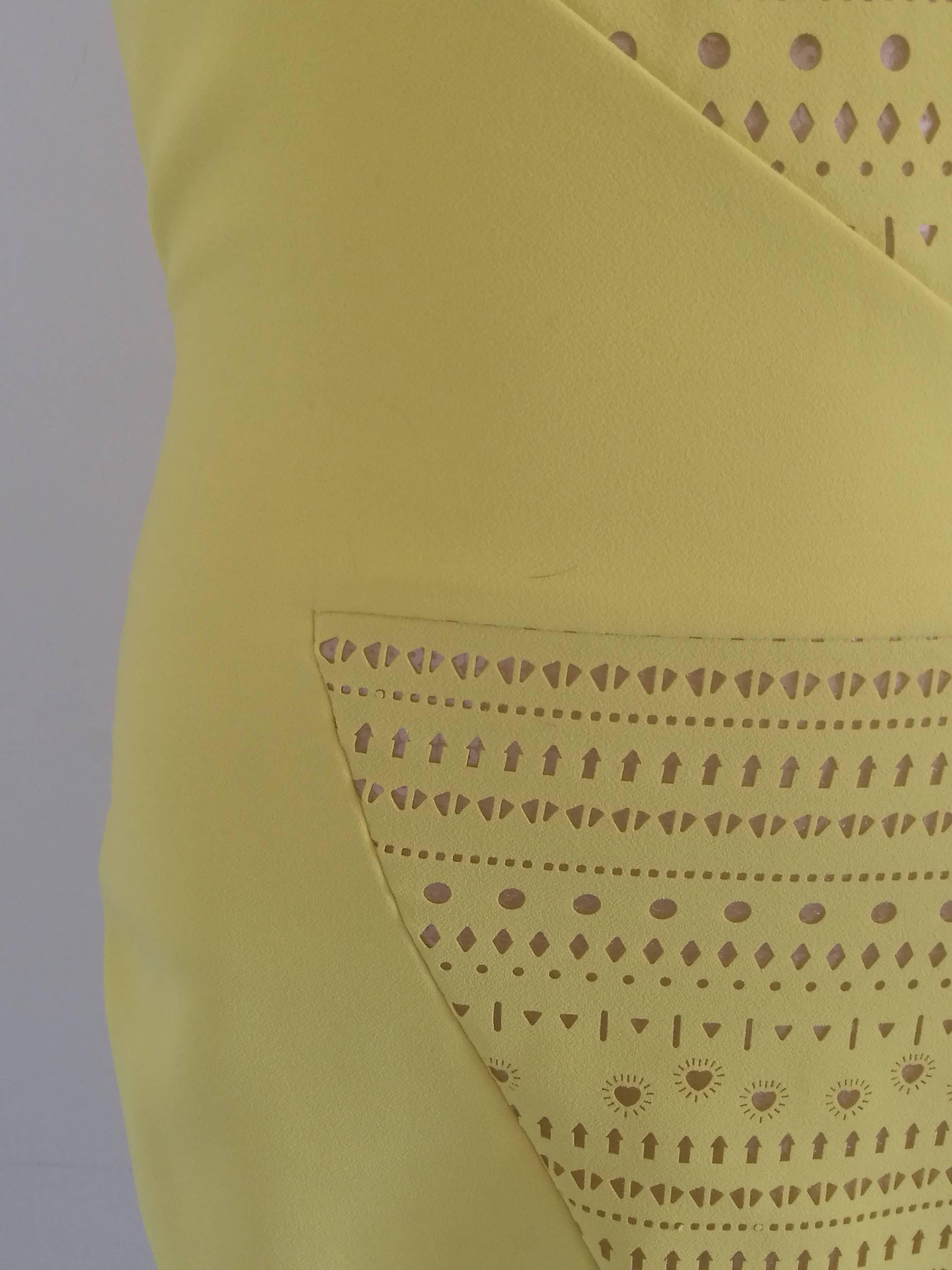 Versace Yellow Perforated Dress 1