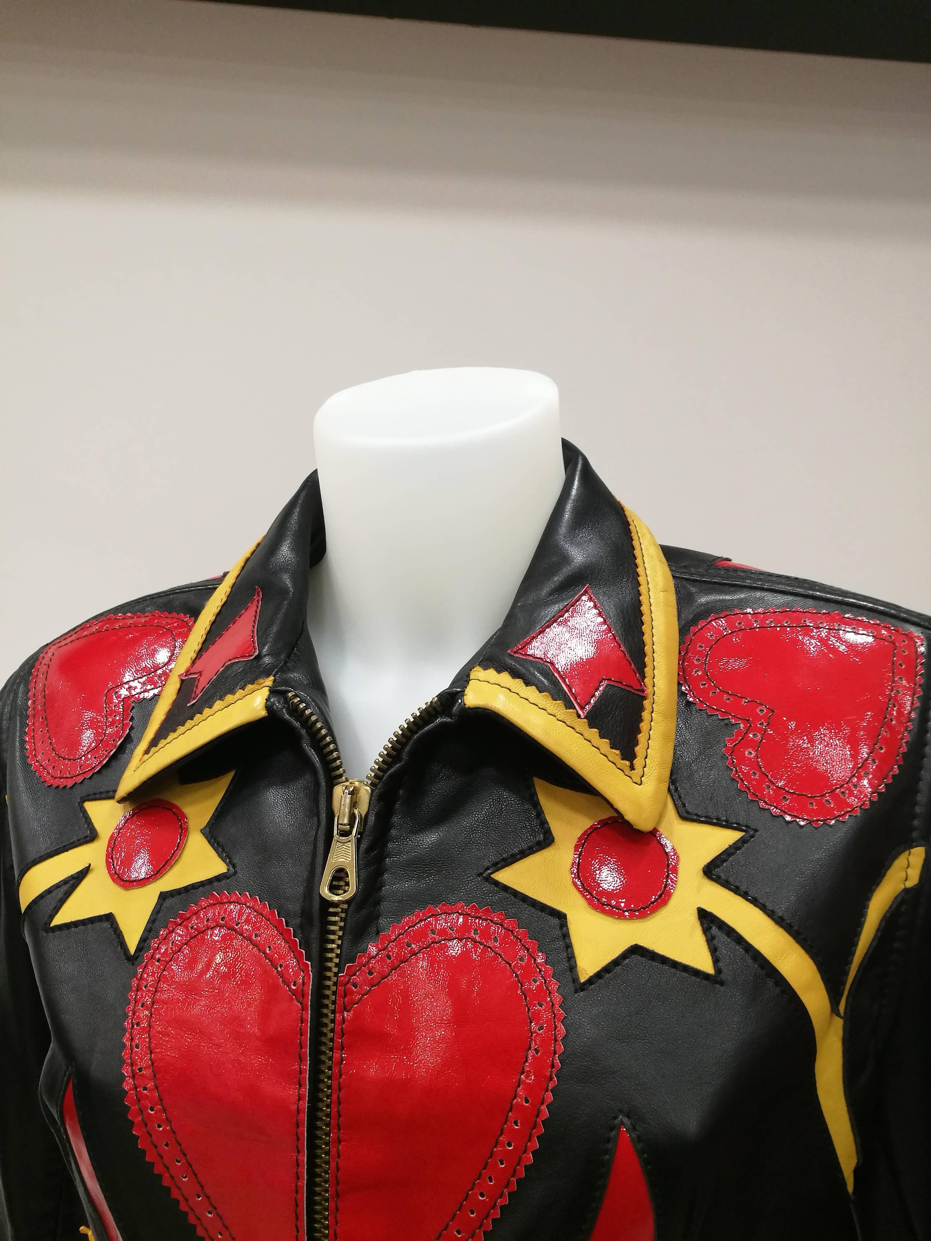 vintage leather patchwork jacket