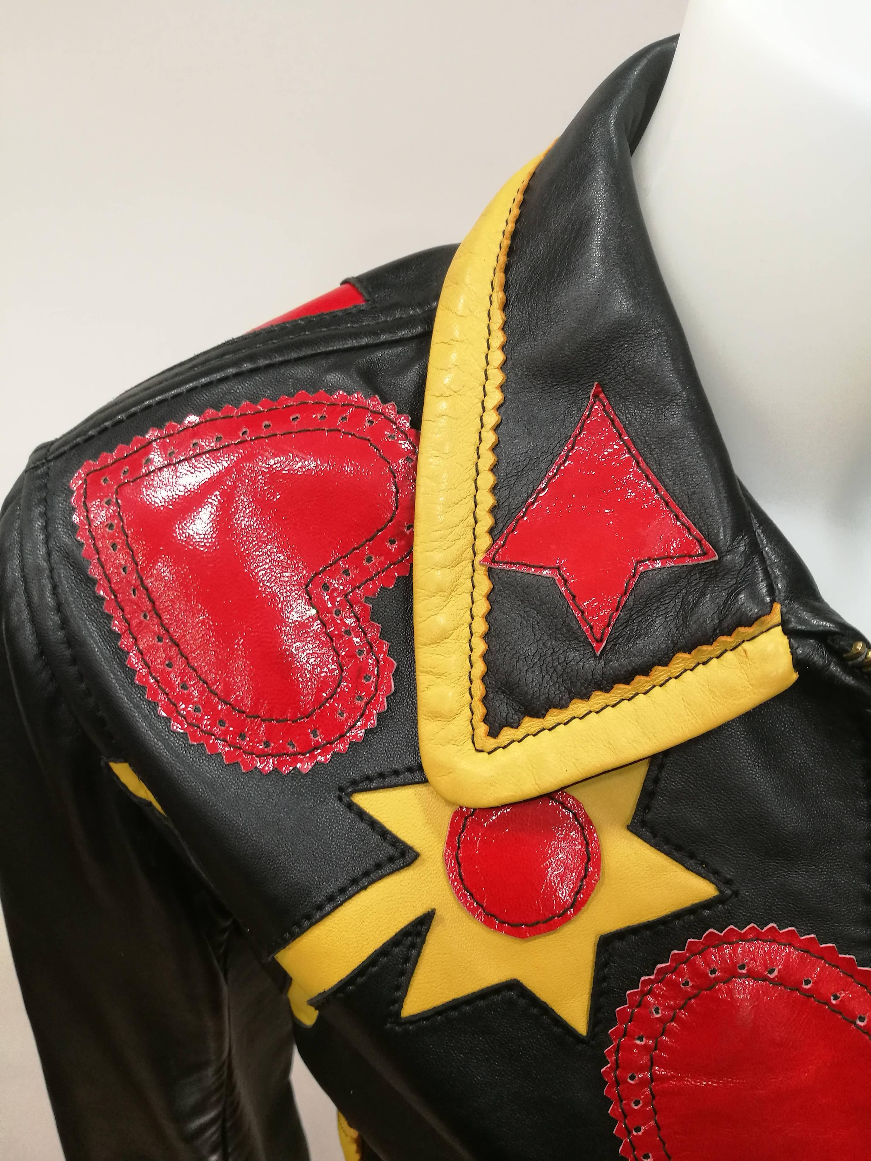 Iconim Museum Piece Moschino Leather Patchwork Jacket 2