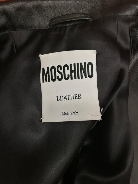 Iconim Museum Piece Moschino Leather Patchwork Jacket at 1stDibs