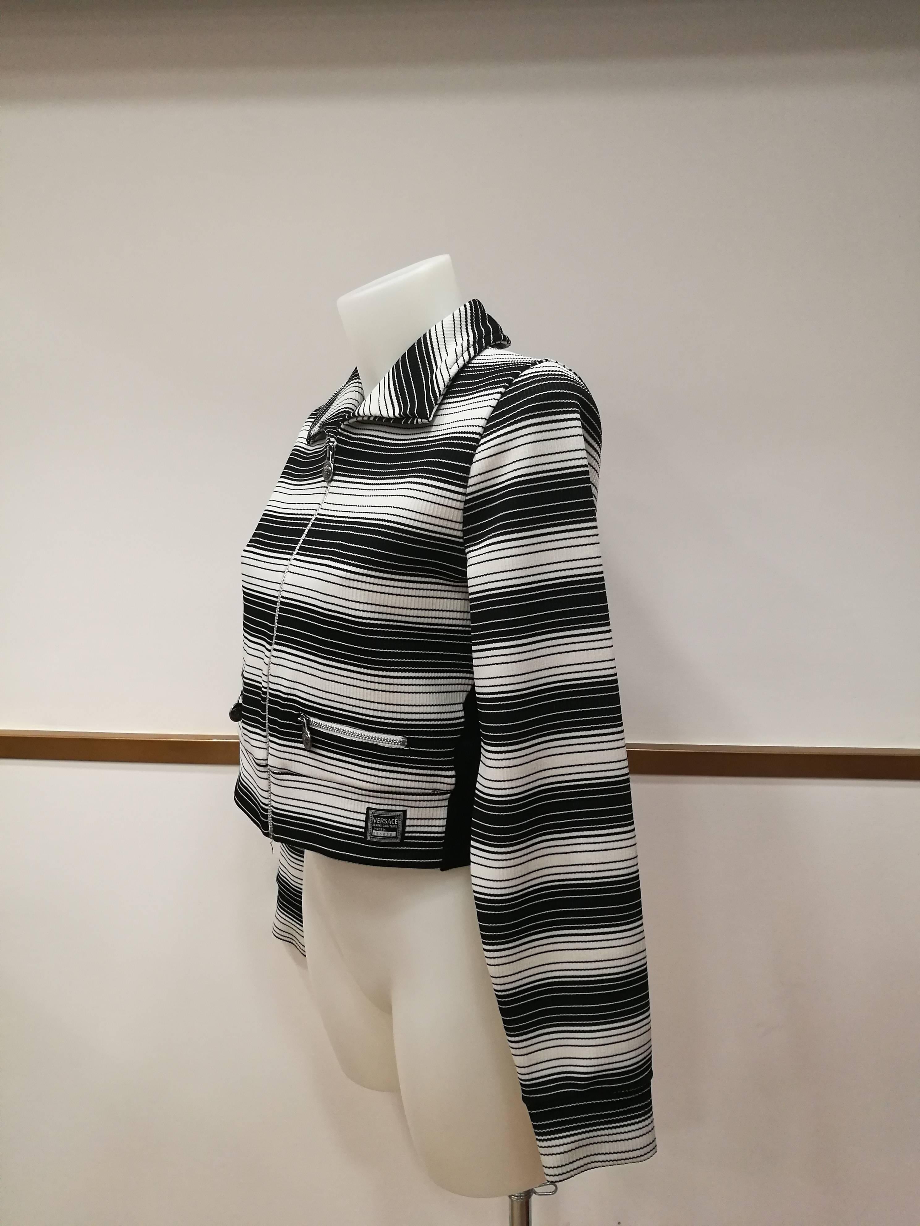Versace Jeans Couture Black & White Stripes Jacket 1