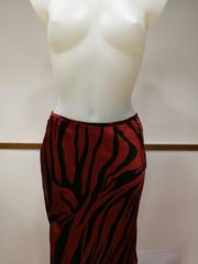 1990s Alexander McQueen Red Black Silk Skirt