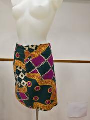 1980s Roccobarocco Vintage Multicoloured Cotton Skirt