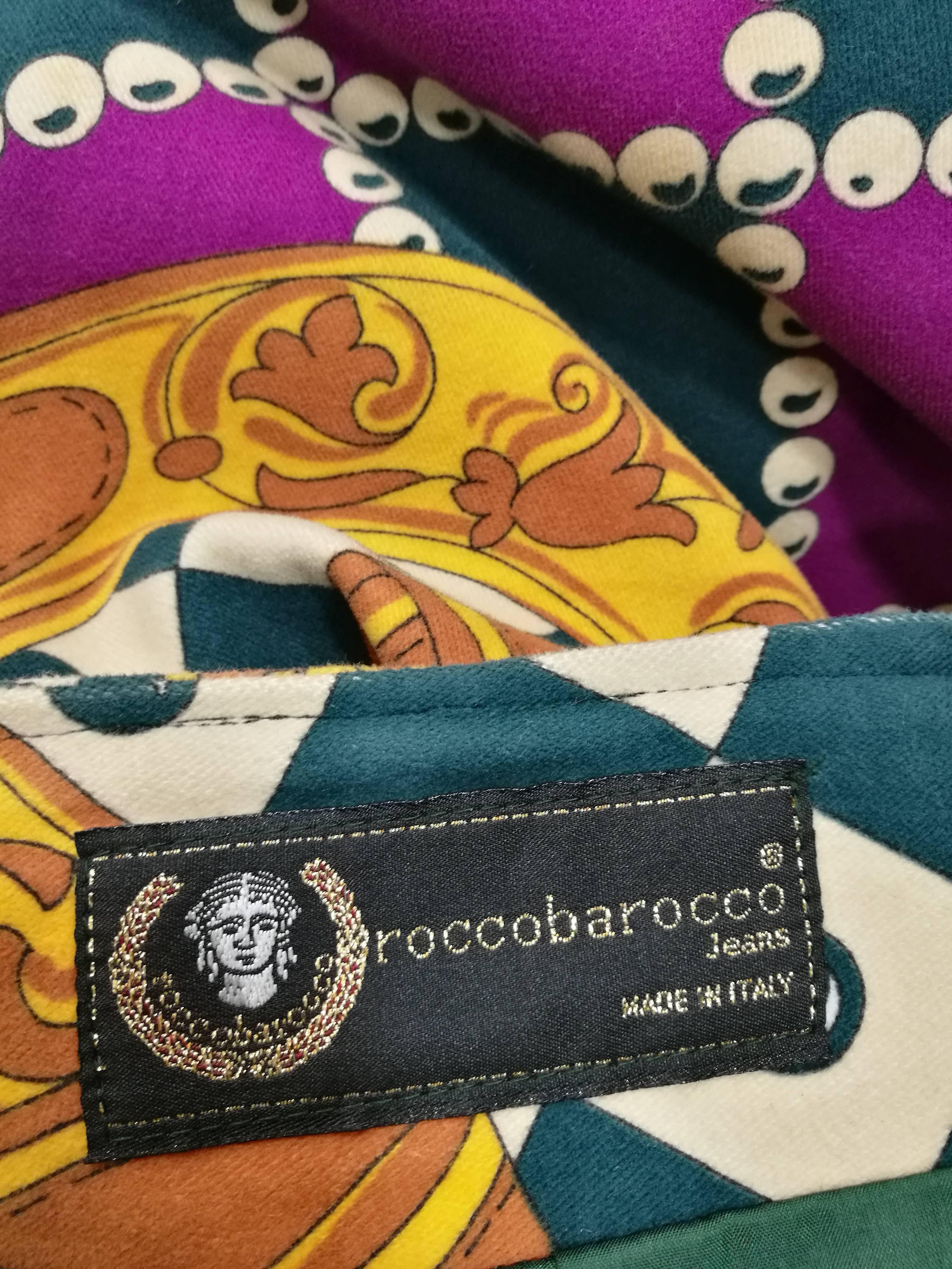 Women's 1980s Roccobarocco Vintage Multicoloured Cotton Skirt For Sale