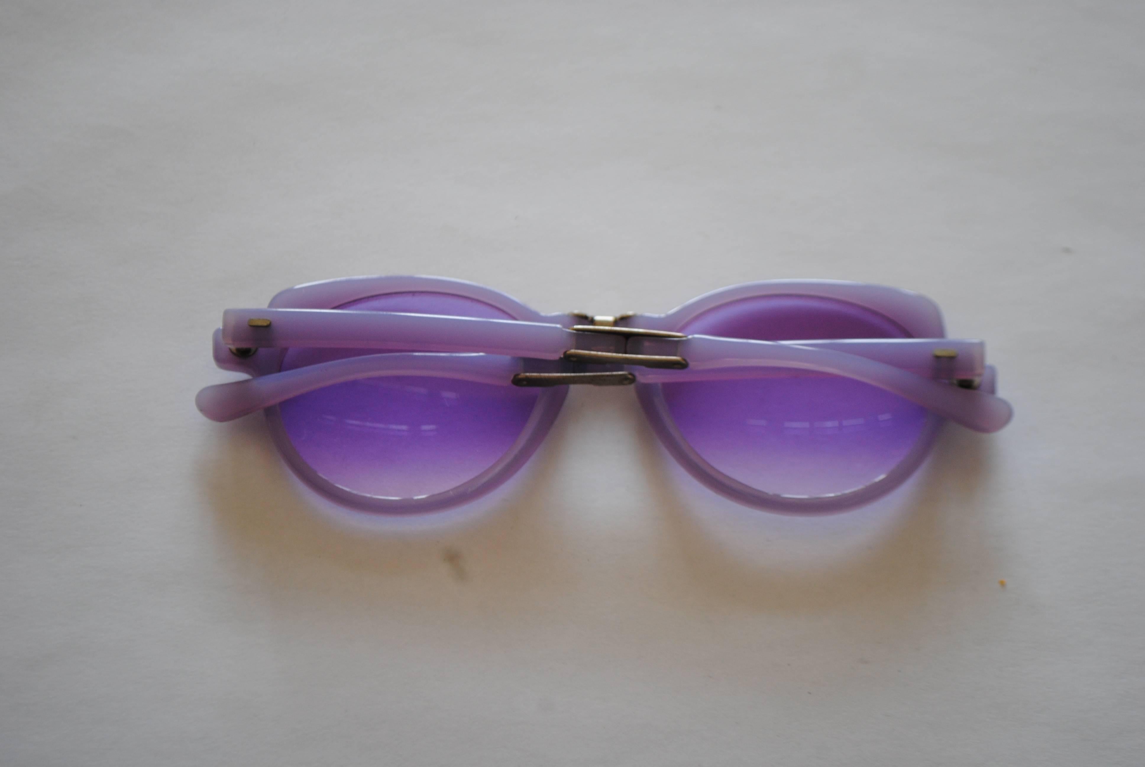 Gray 1990s Bouquet Light Purple Foldable Sunglasses