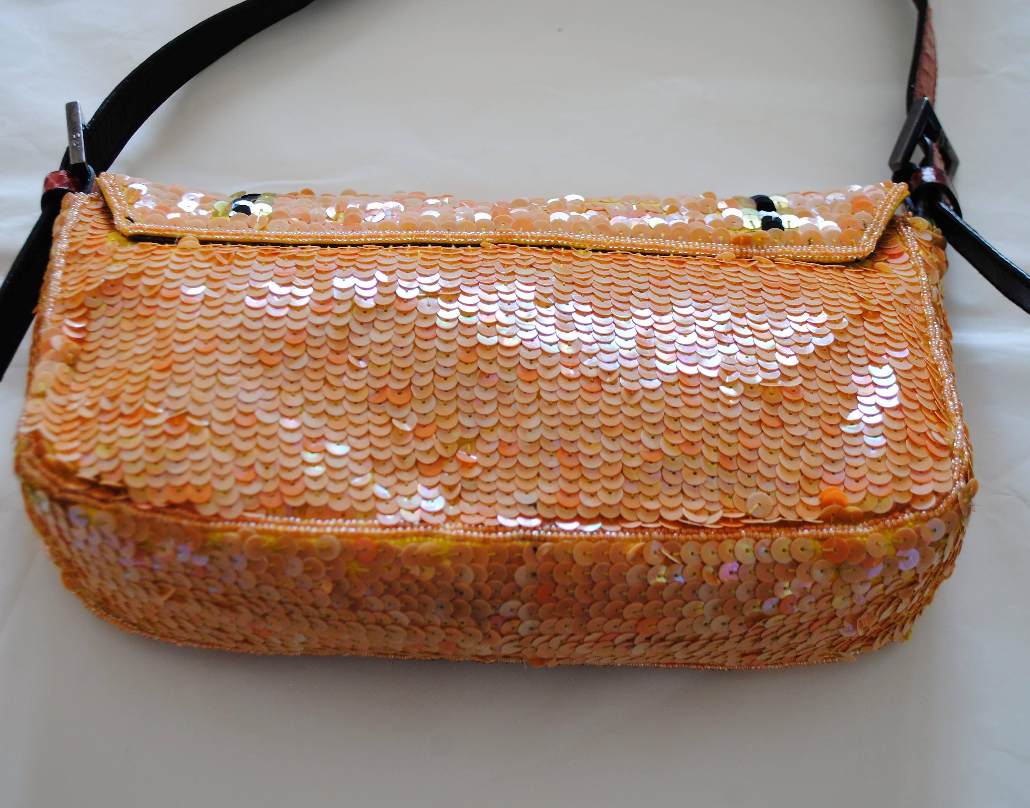 Fendi Multicolour Sequins Baguette Shoulder Bag In Good Condition In Capri, IT