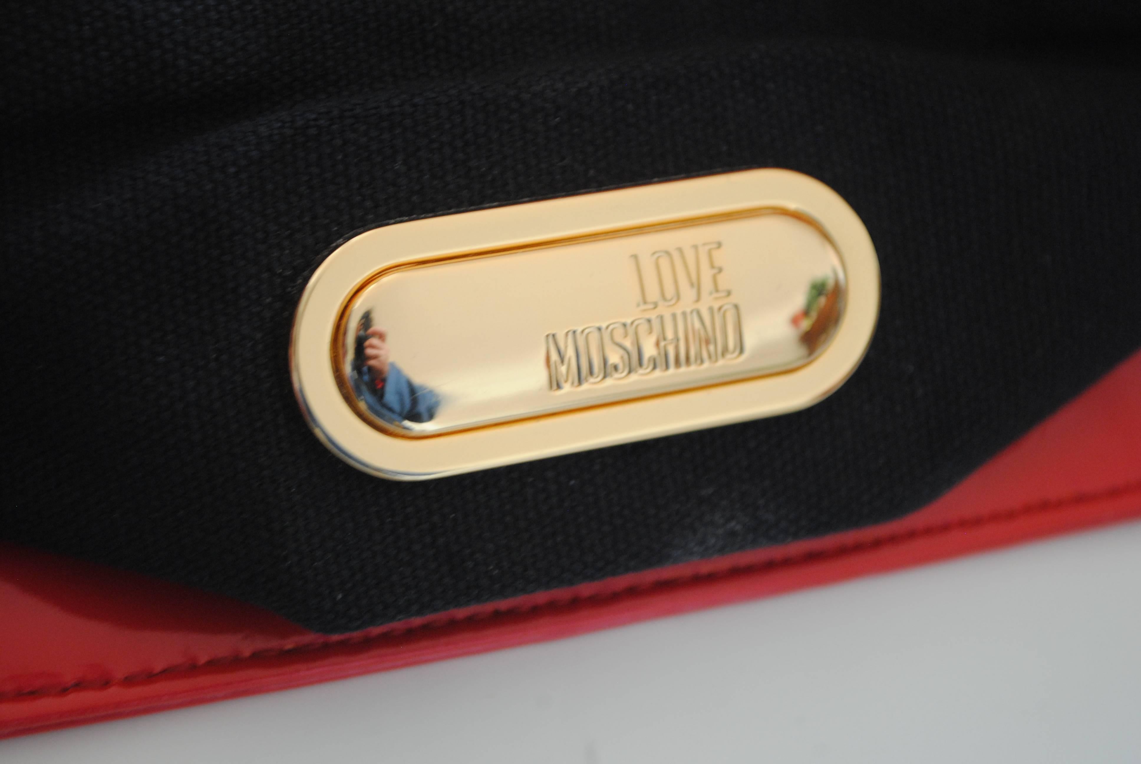 Love Moschino Red Carpet Varnish Red Leather Shoulder Bag 3